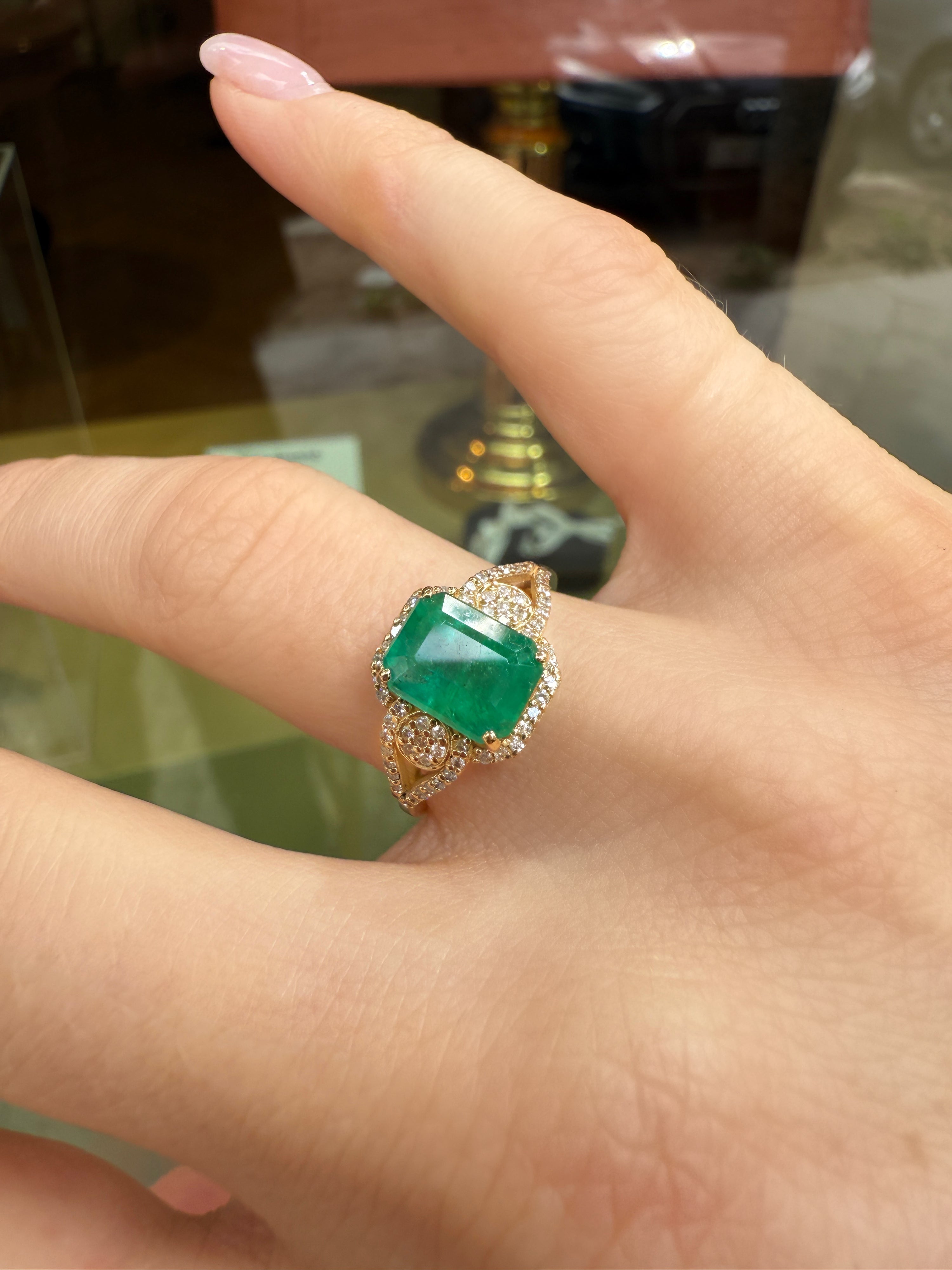 #1188 14k Ring with Pearls & Diamonds - Ring Size 58