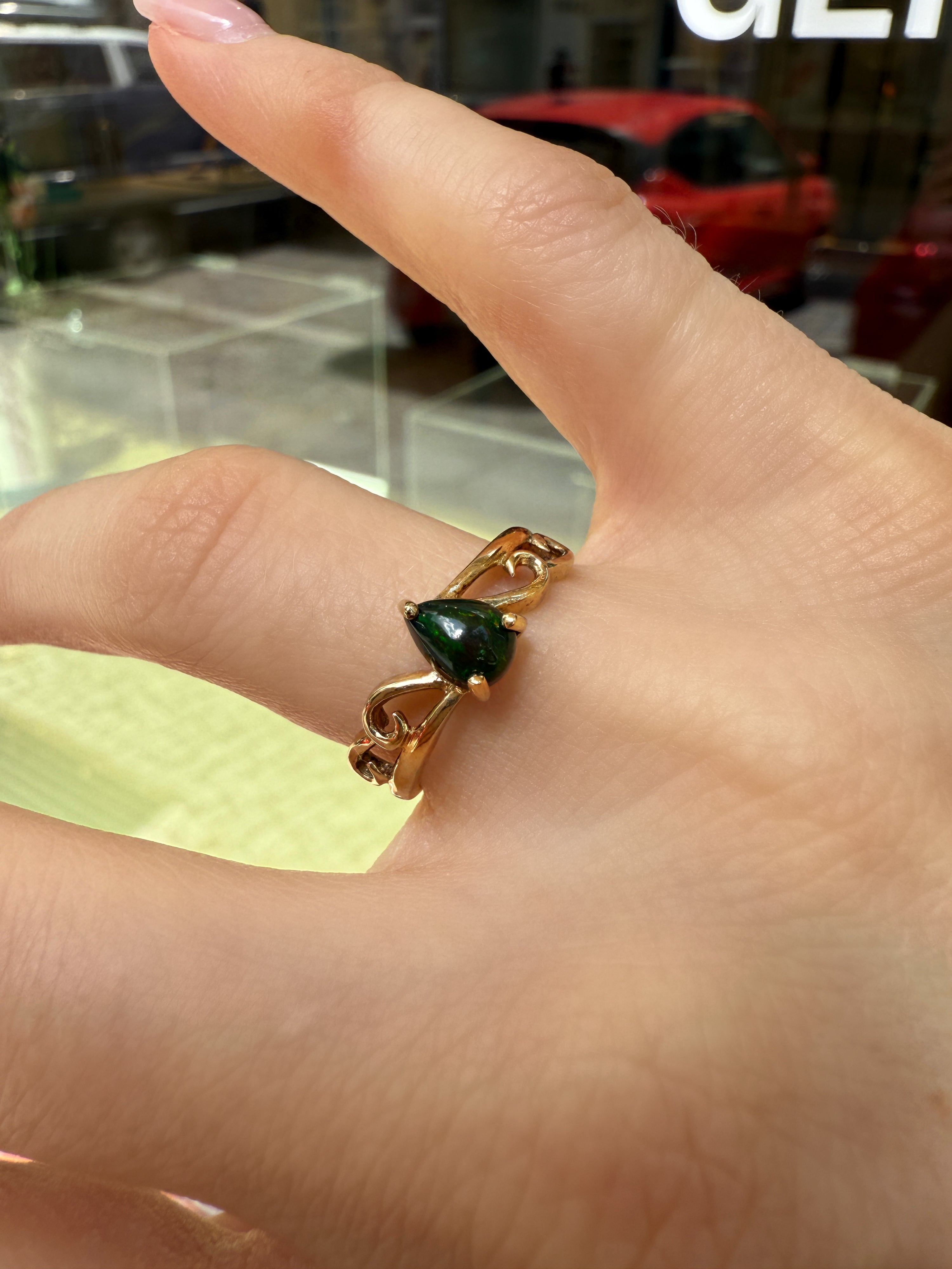 #1224 9k Ring mit Opal - RG 54