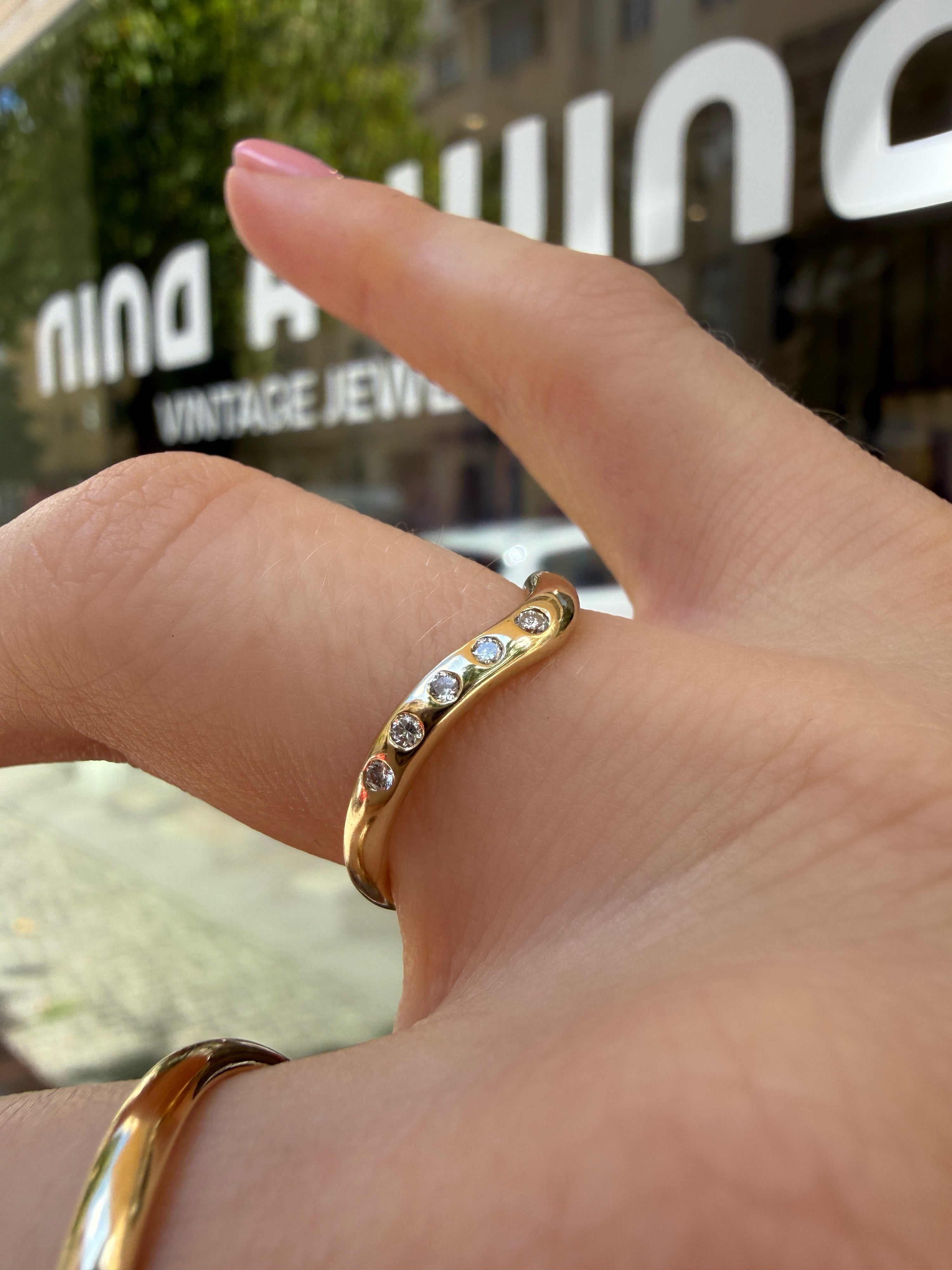 #1275 14k Ring mit Diamanten - RG 54