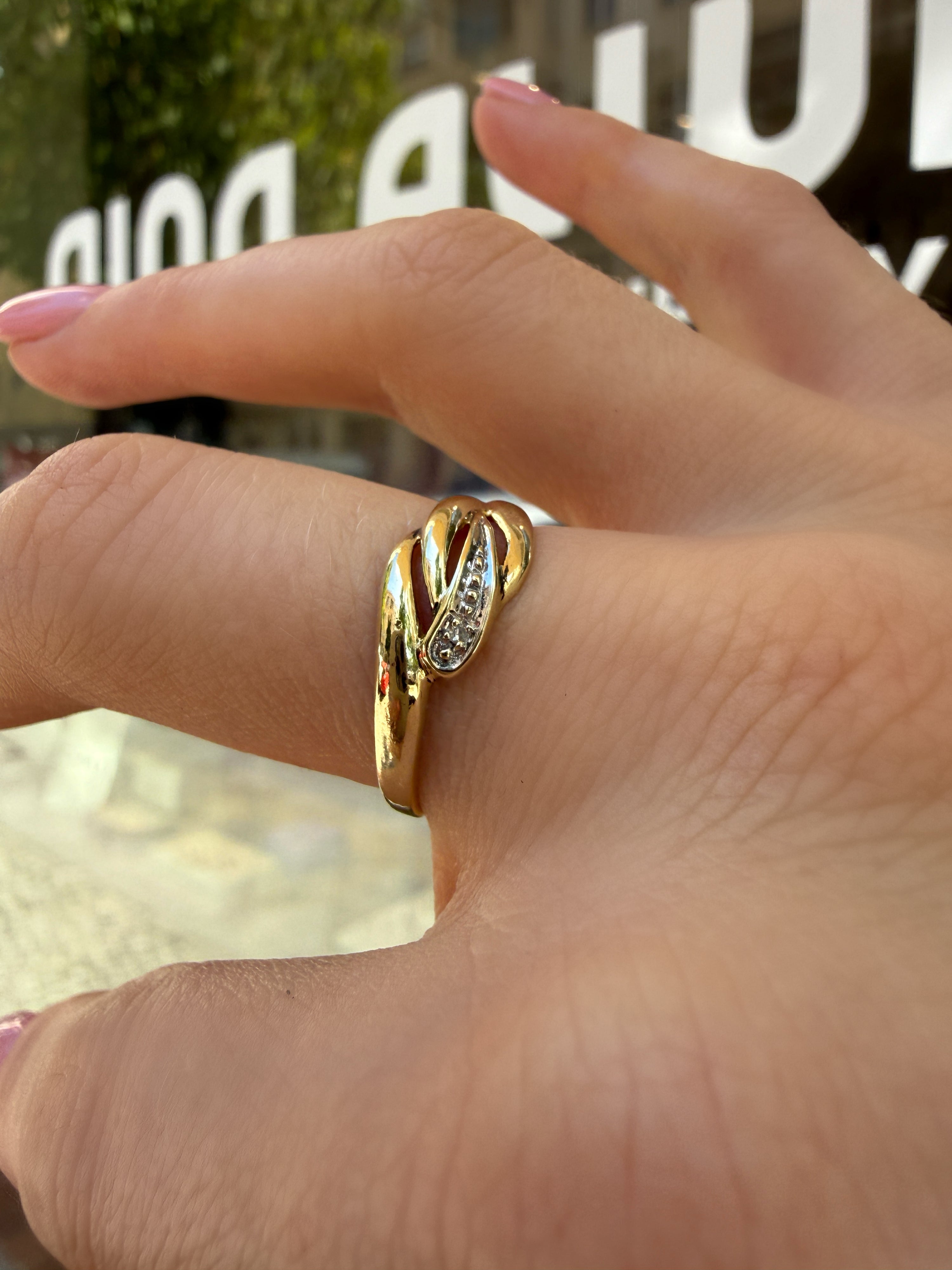 #1280 8k Ring mit Diamant - RG 56