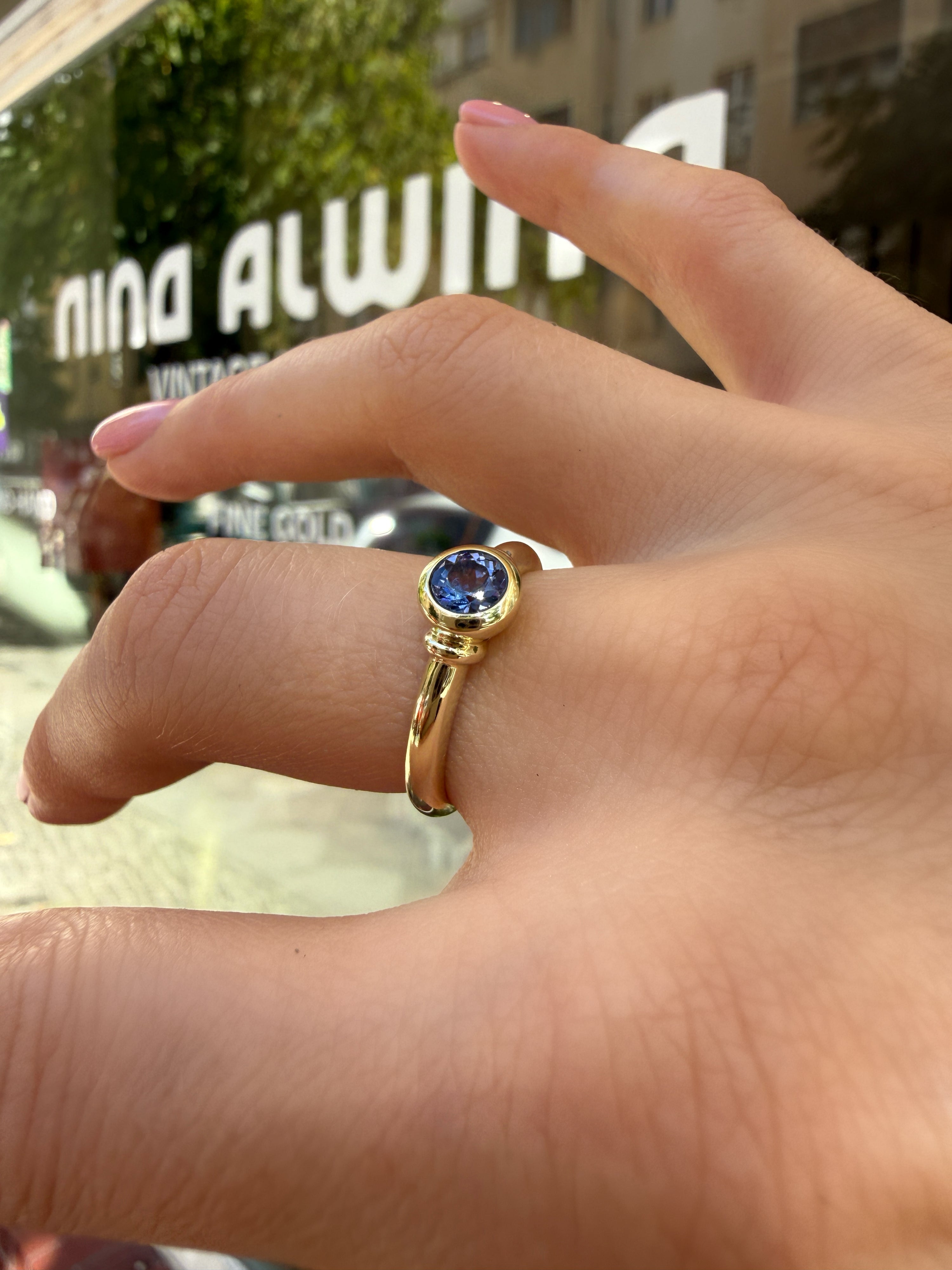 #1279 14k Ring mit Tansanit - RG 56