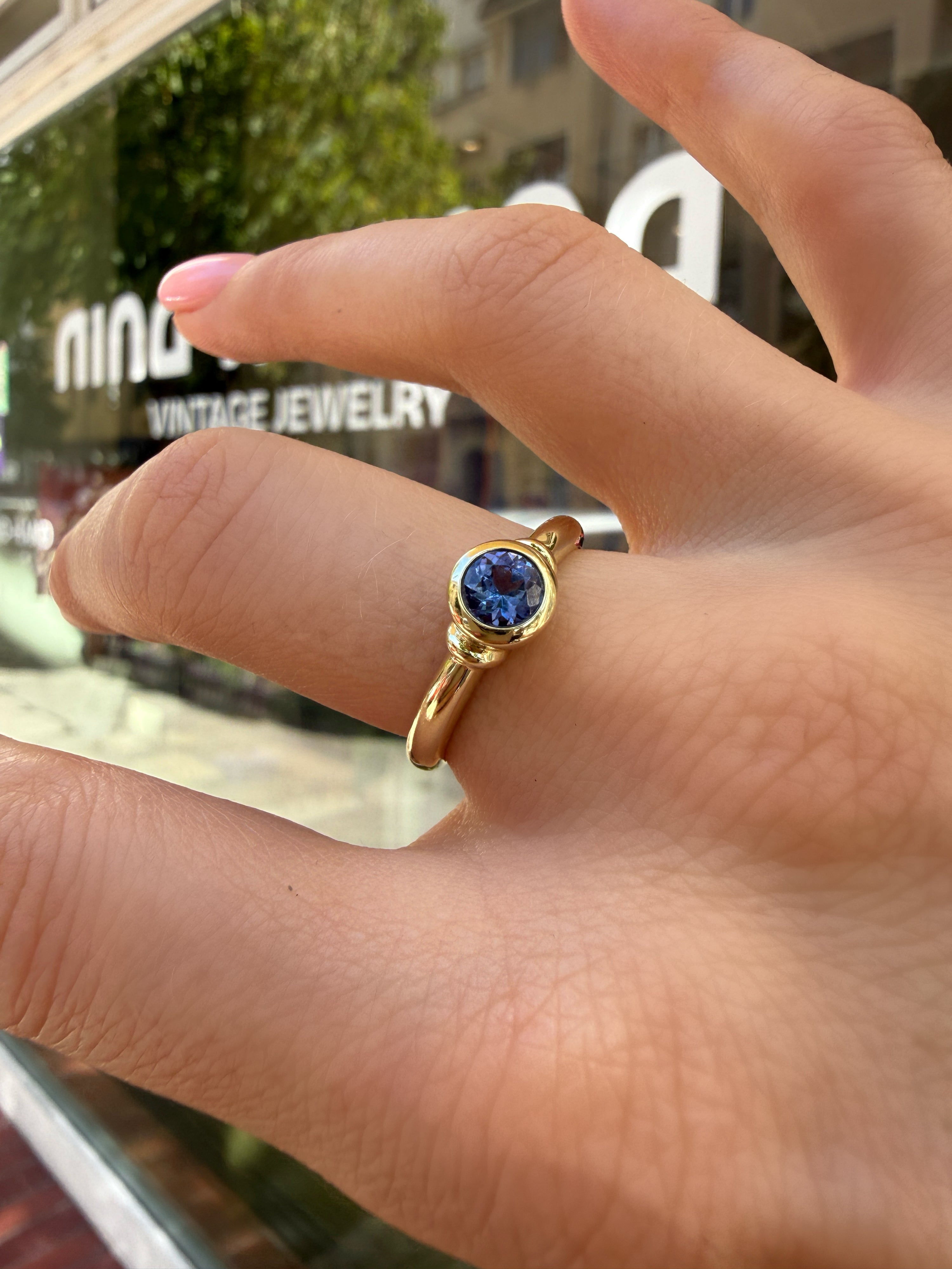 #1279 14k Ring mit Tansanit - RG 56