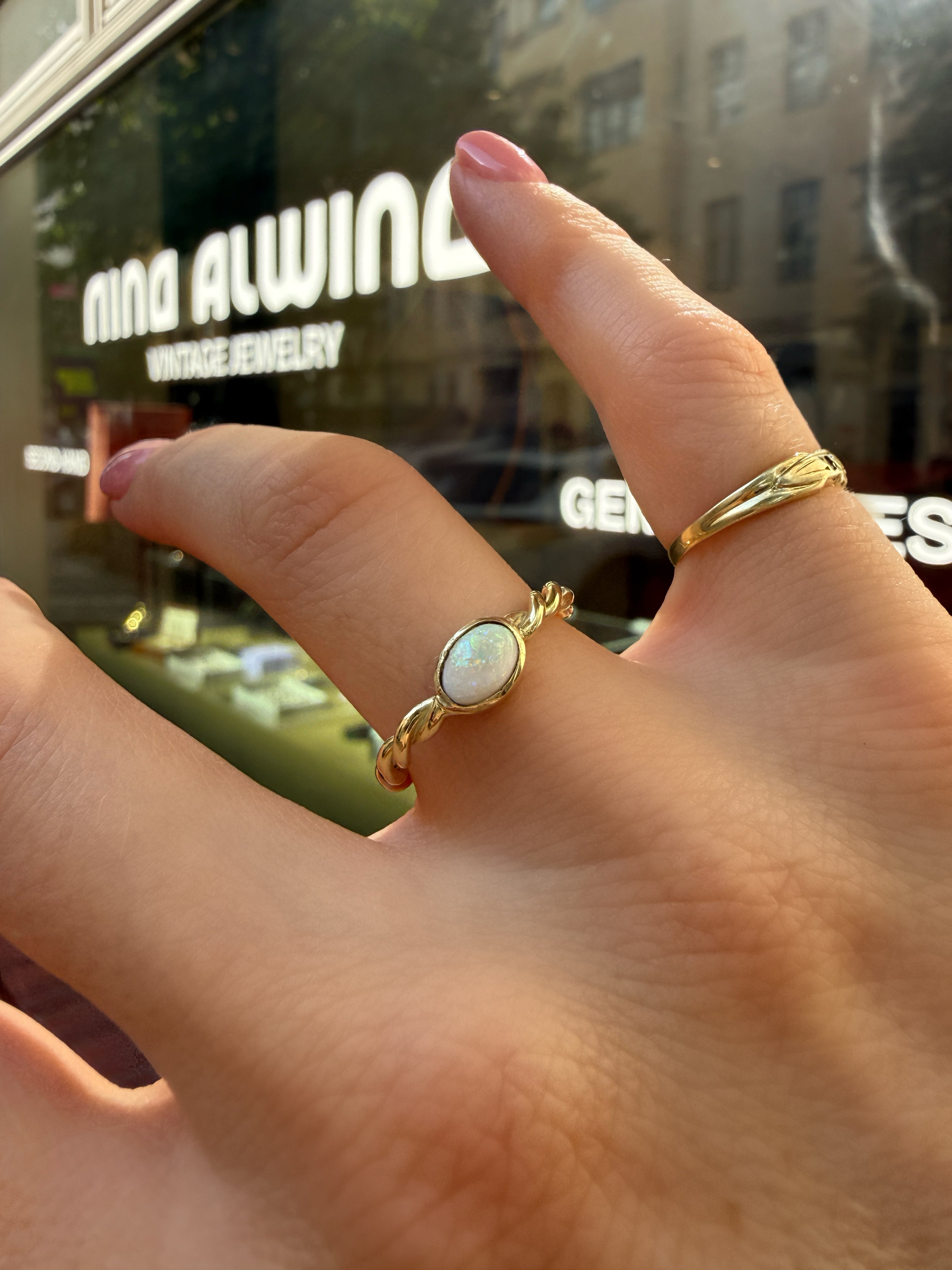 #1188 14k Ring with Pearls & Diamonds - Ring Size 58