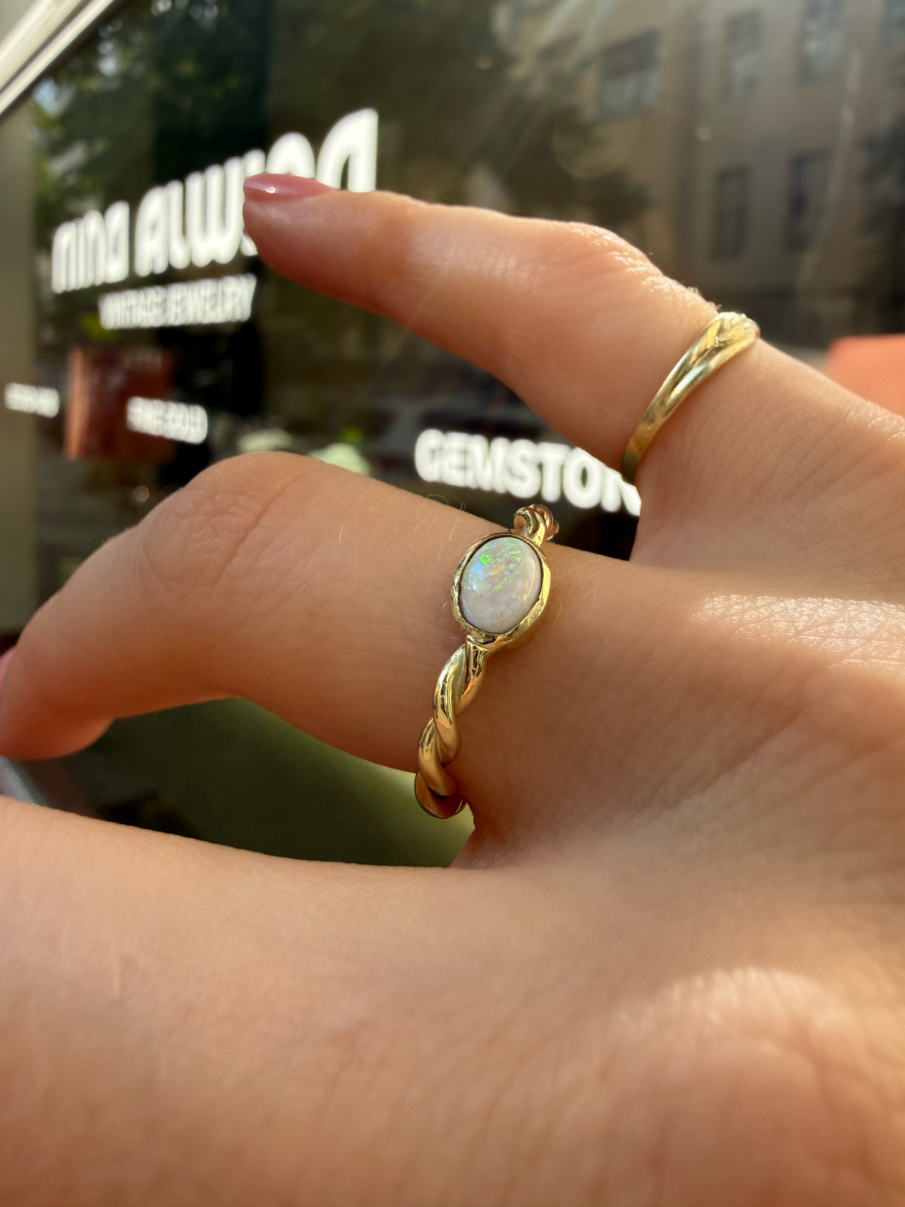#1188 14k Ring with Pearls & Diamonds - Ring Size 58
