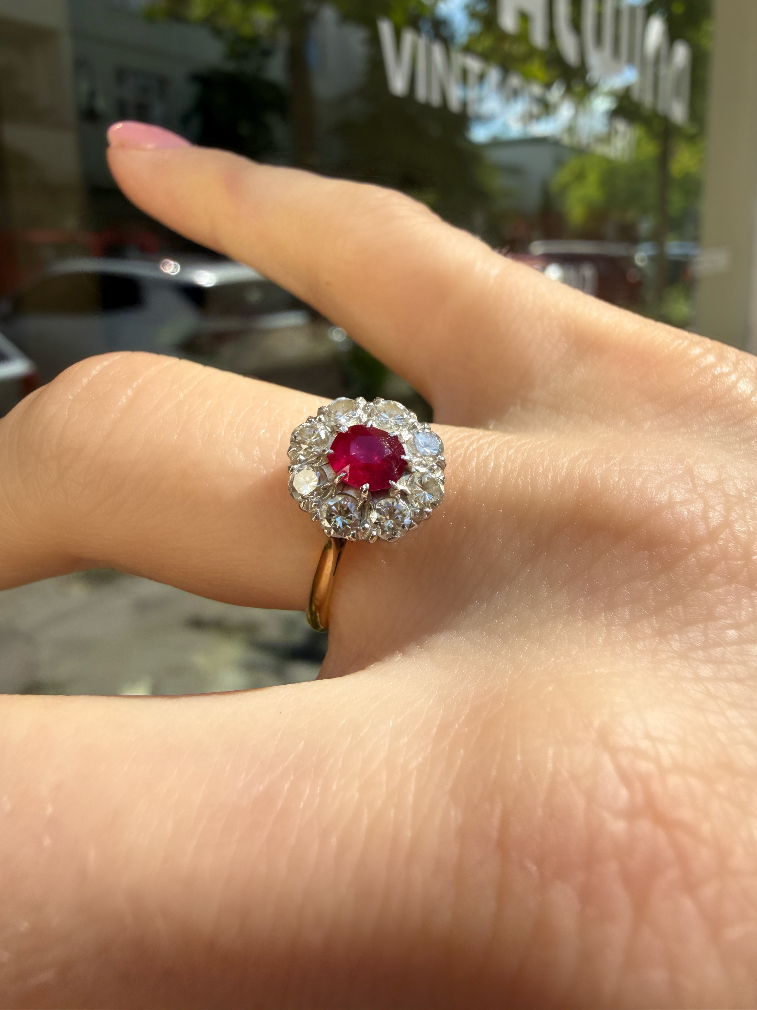 #1188 14k Ring with Pearls & Diamonds - Ring Size 58
