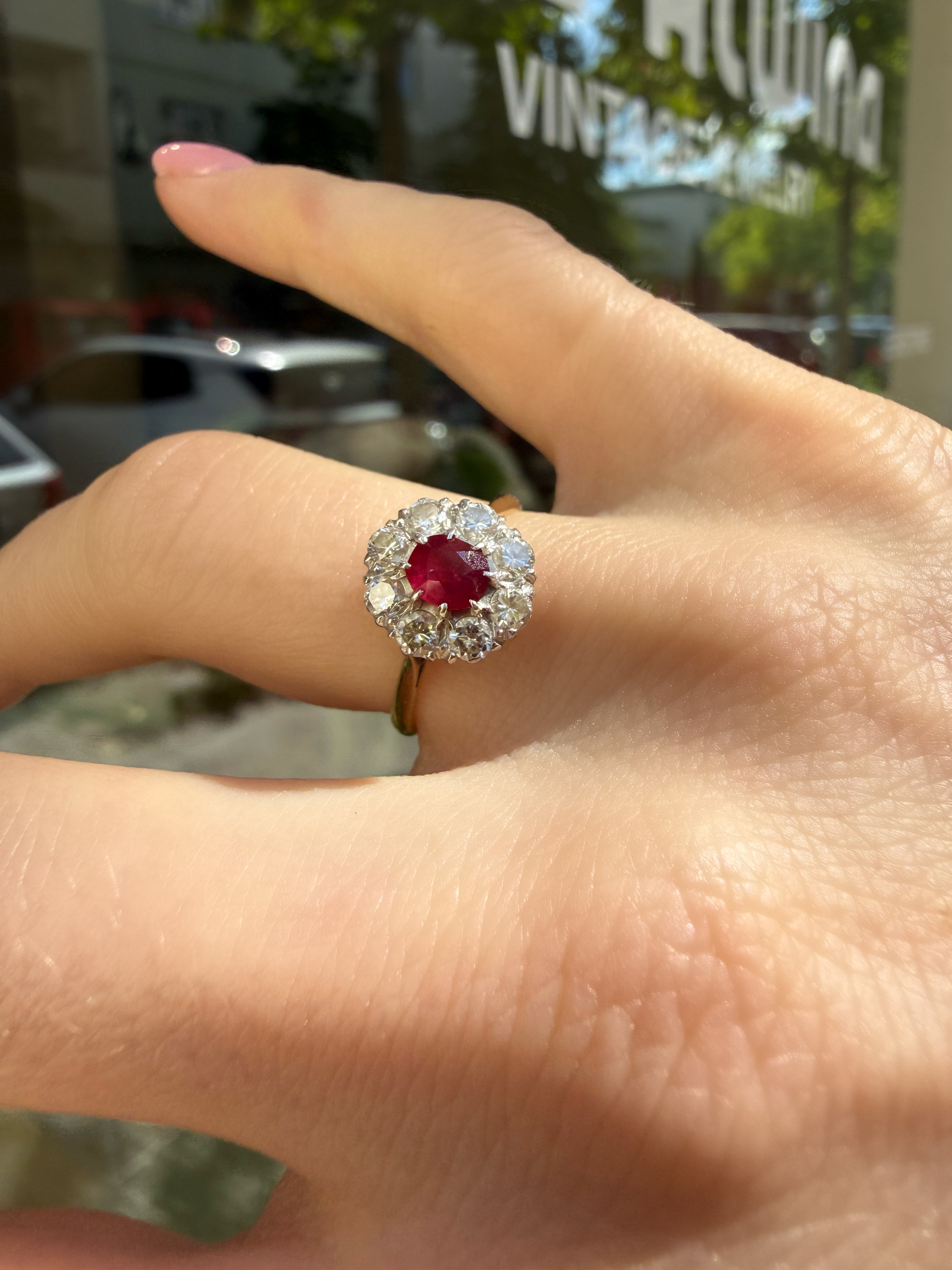#1188 14k Ring with Pearls & Diamonds - Ring Size 58