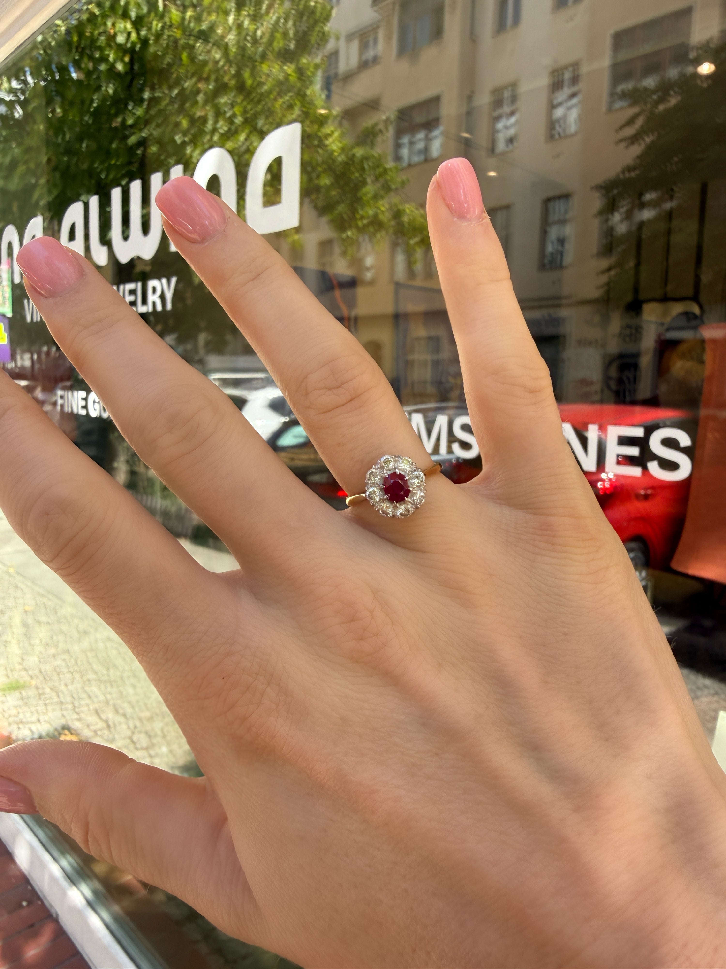 #1188 14k Ring with Pearls & Diamonds - Ring Size 58