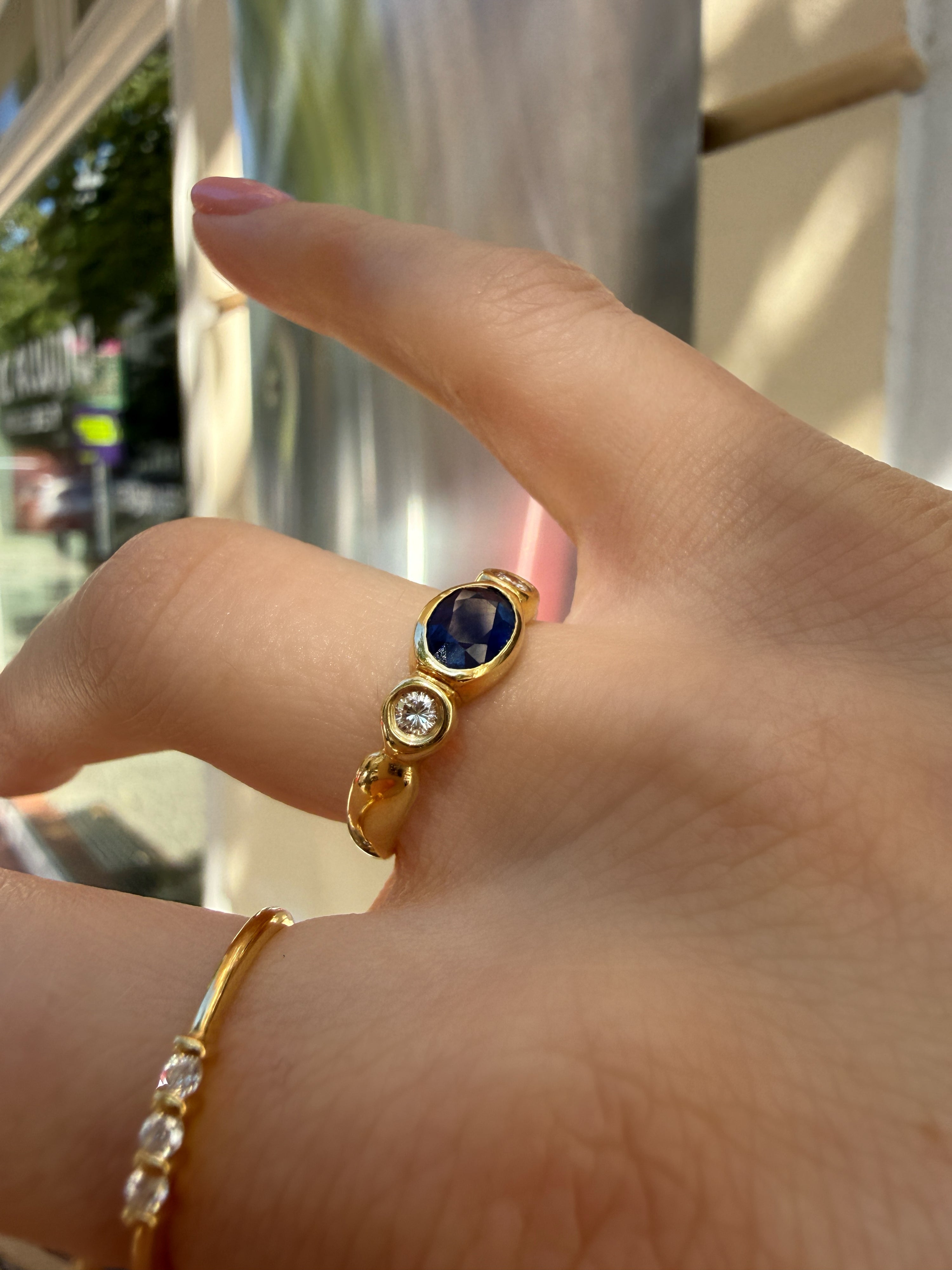 #1188 14k Ring with Pearls & Diamonds - Ring Size 58