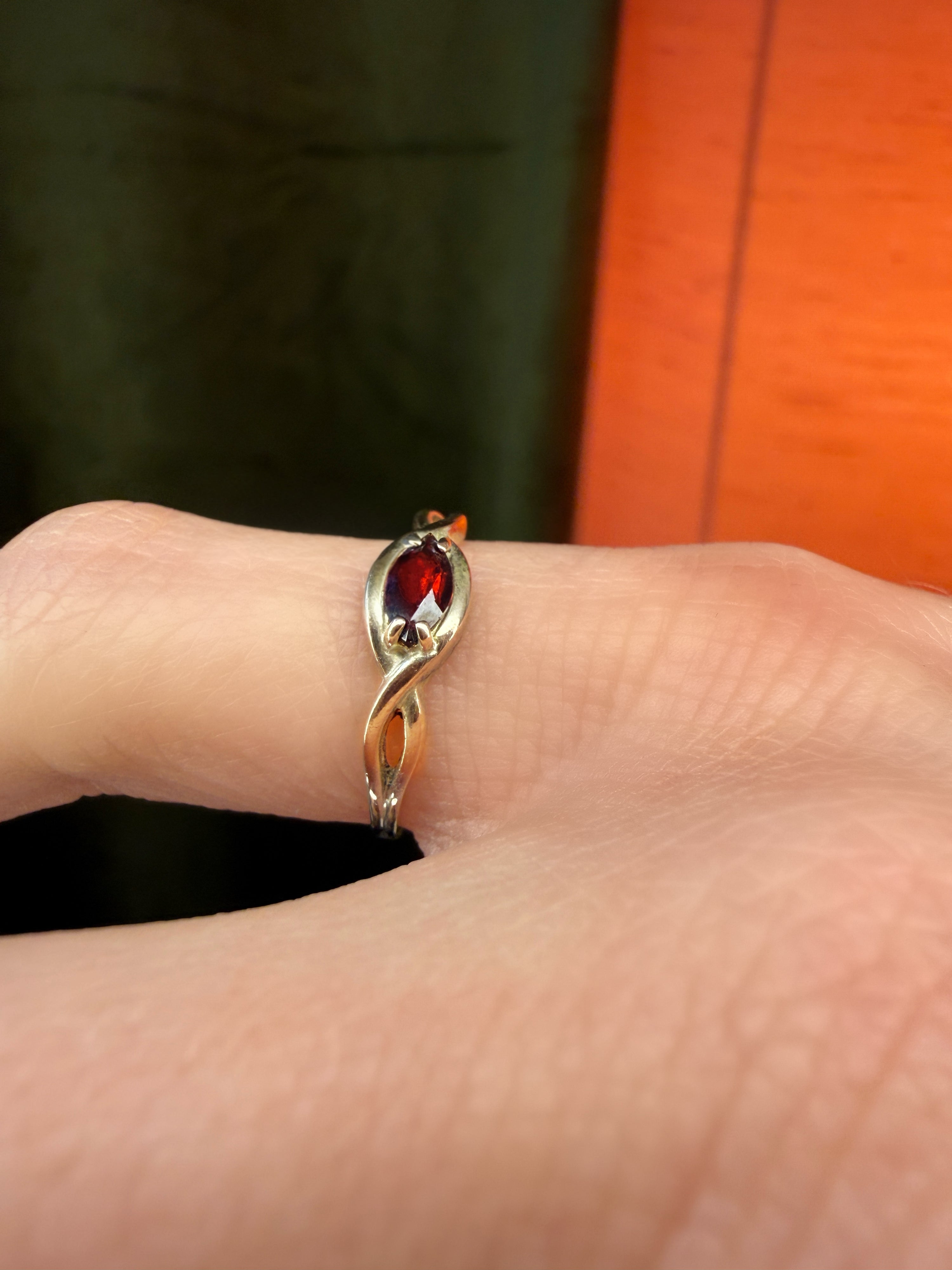 #1471 8k Ring with Garnet - Ring Size 49