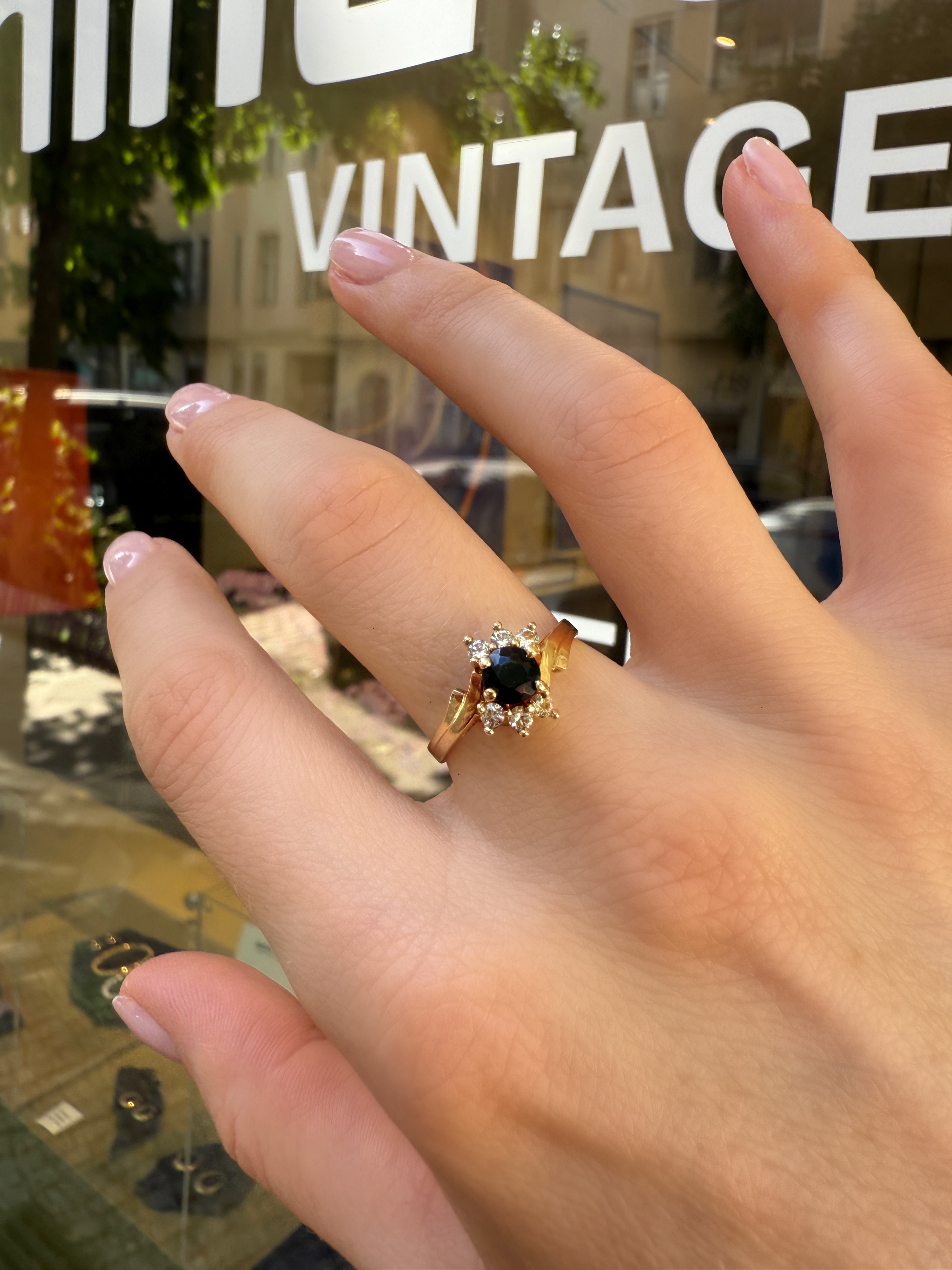 #1044 14k Ring mit Saphiren - RG 56