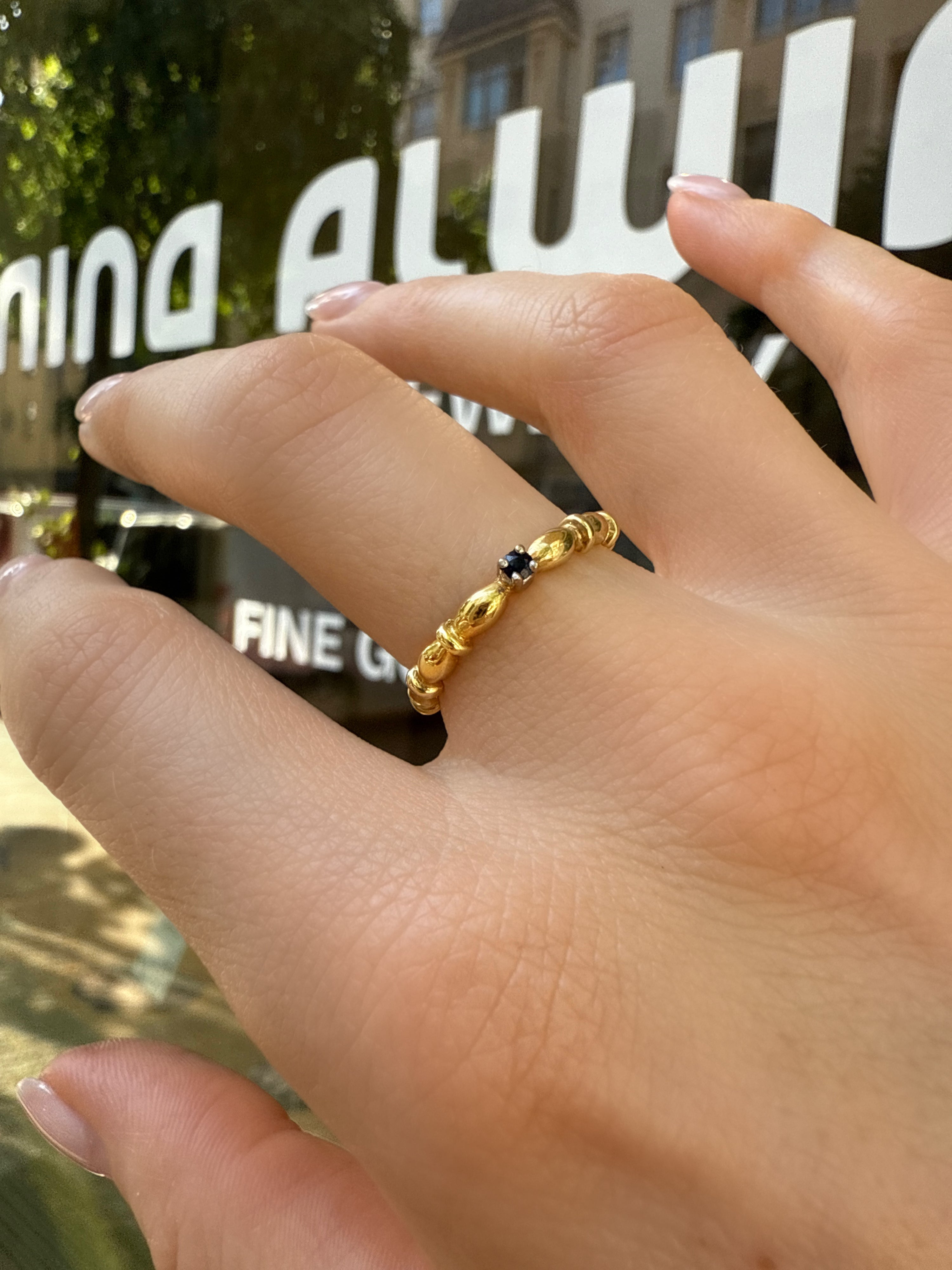 #1108 Massive 14k Ring with Sapphire - Ring size 55