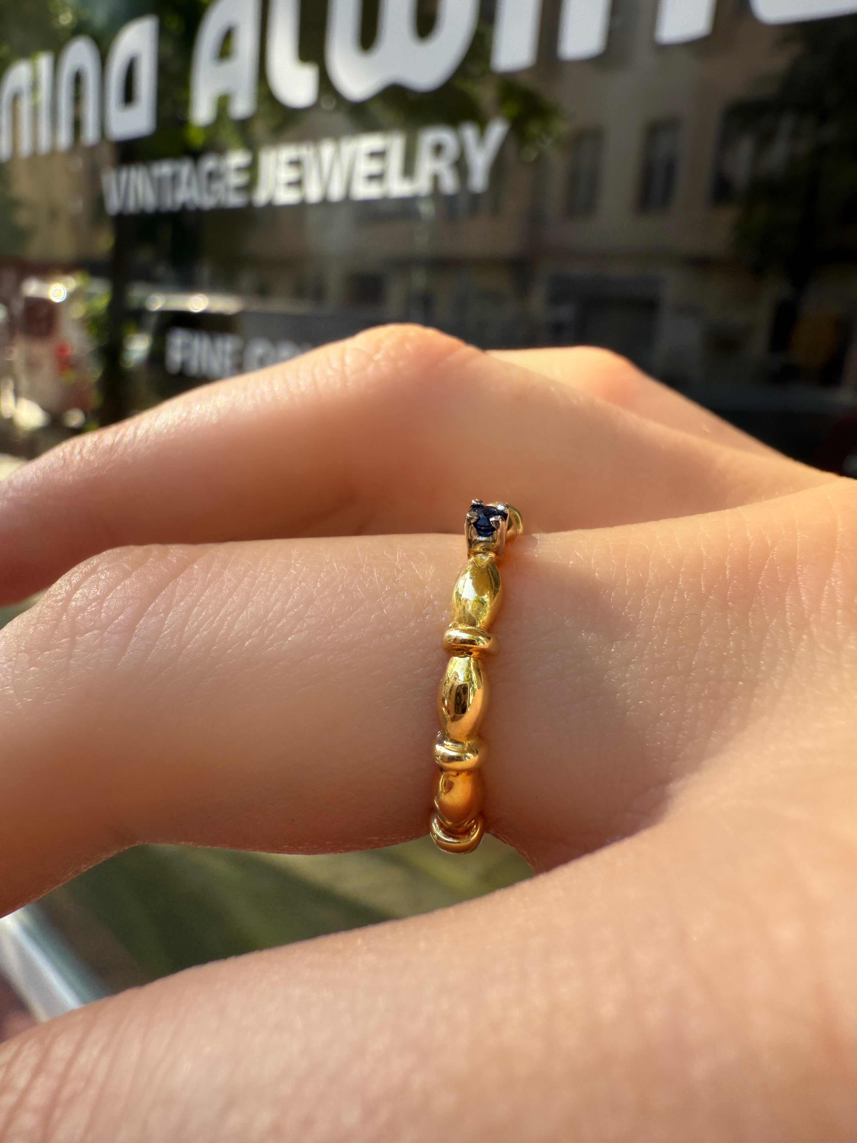 #1108 Massiver 14k Ring mit Saphir - RG 55