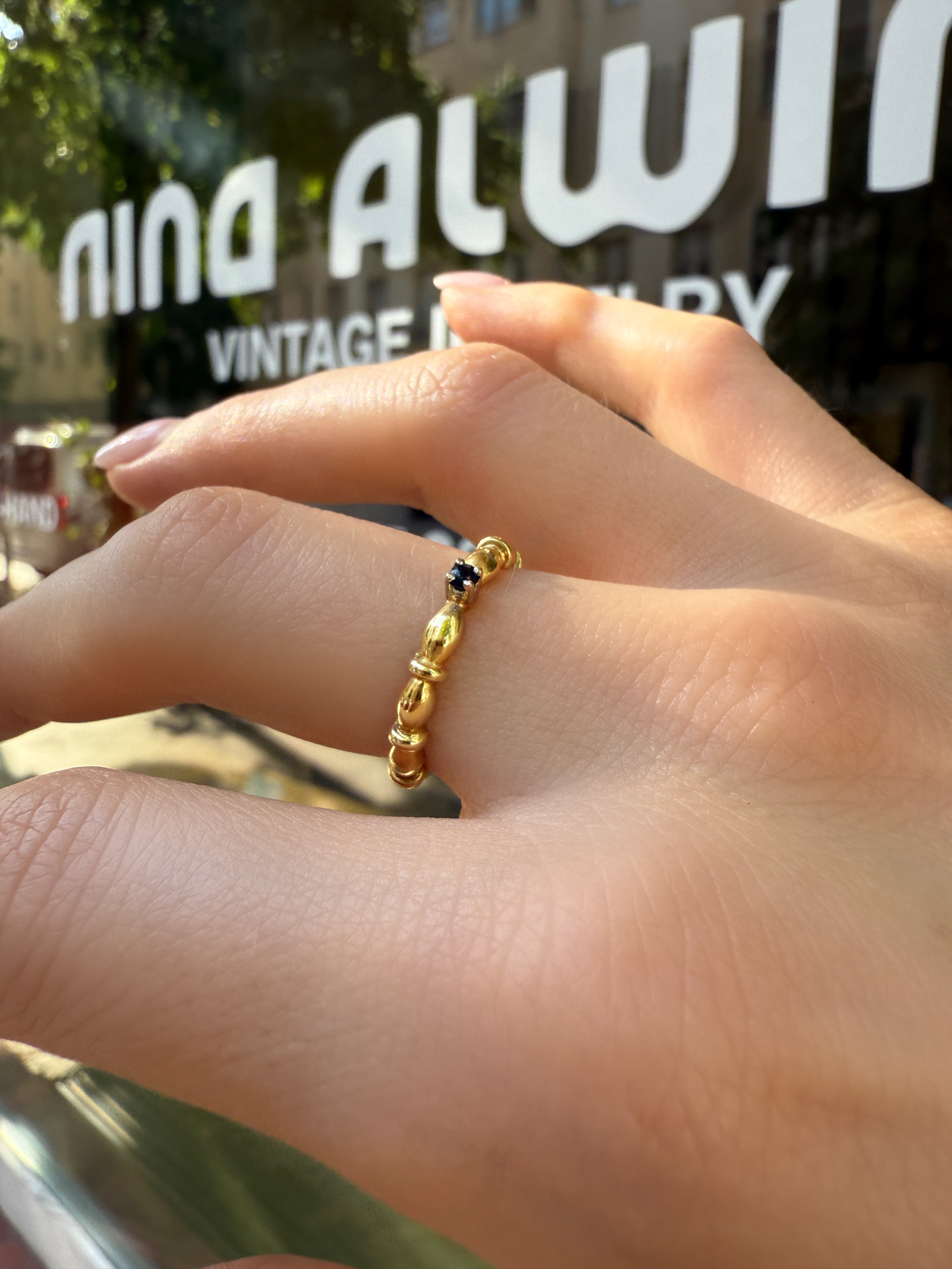 #1108 Massive 14k Ring with Sapphire - Ring size 55