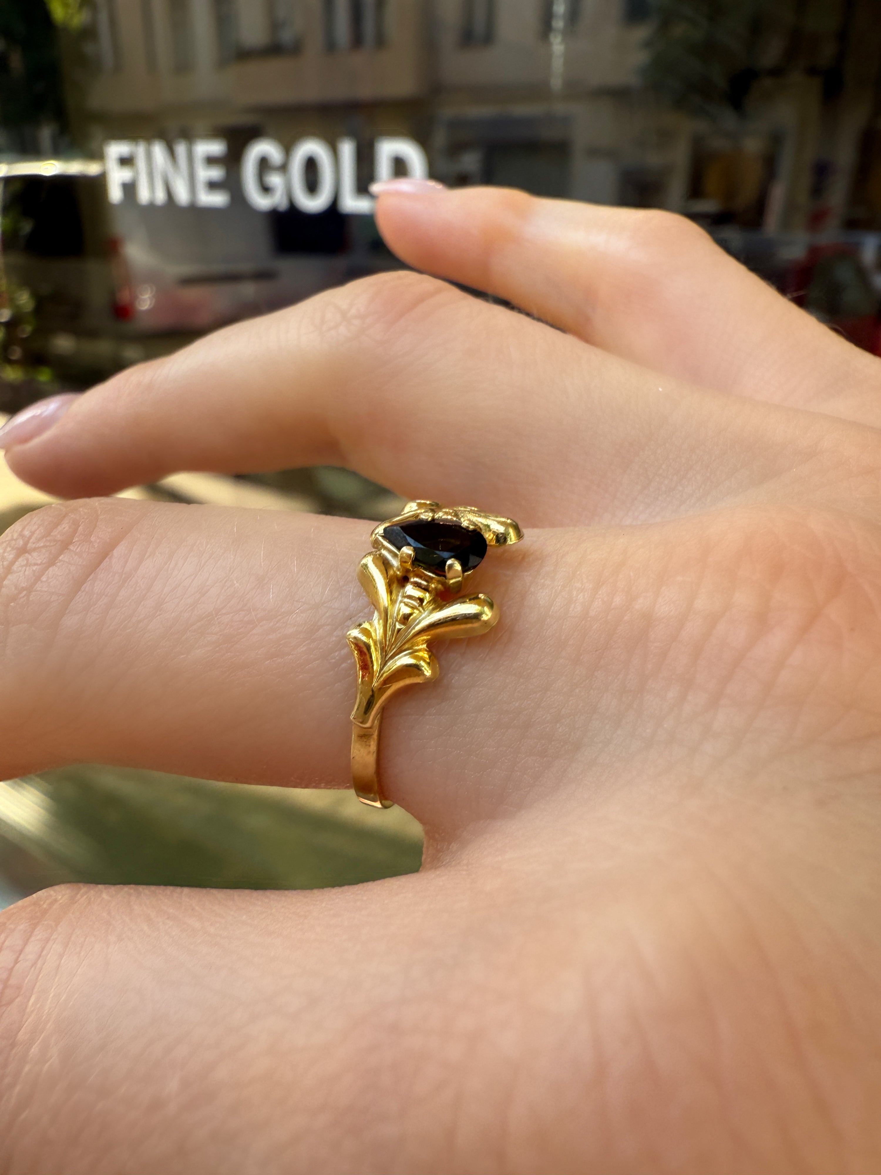 #1109 14k Ring mit Turmalin - RG 56