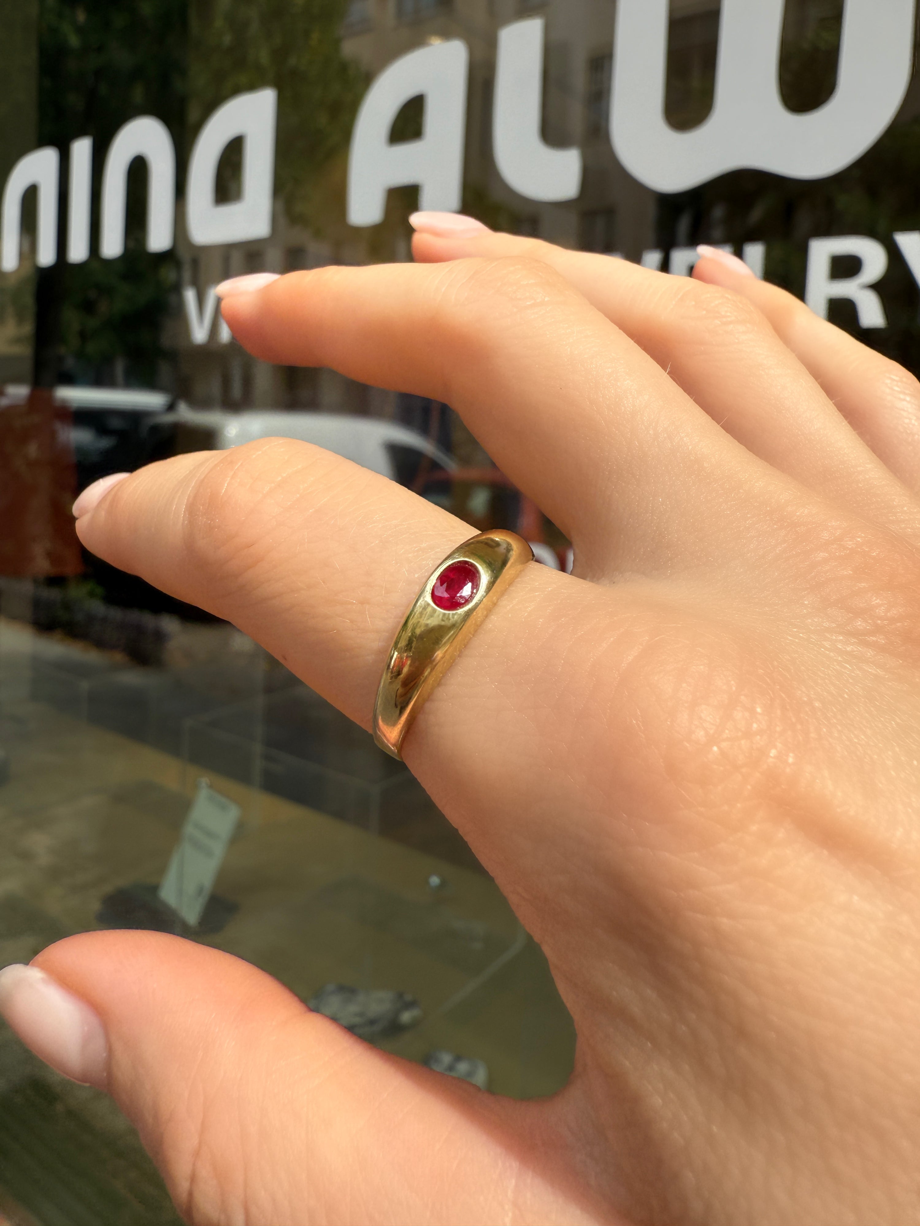 #1098 8k Ring mit Rubin - RG 62