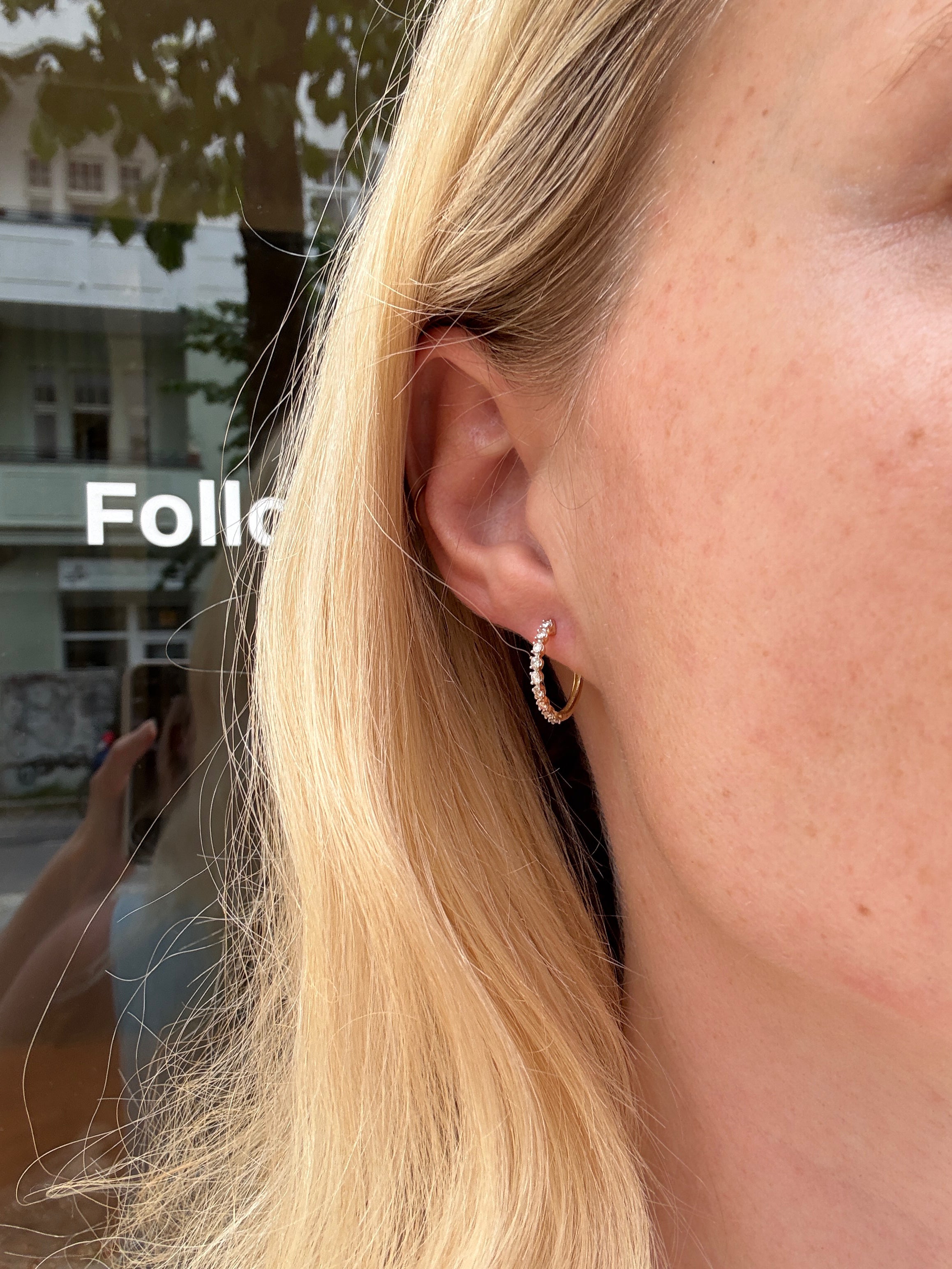 #1134 14k Creolen mit 18 Brillanten