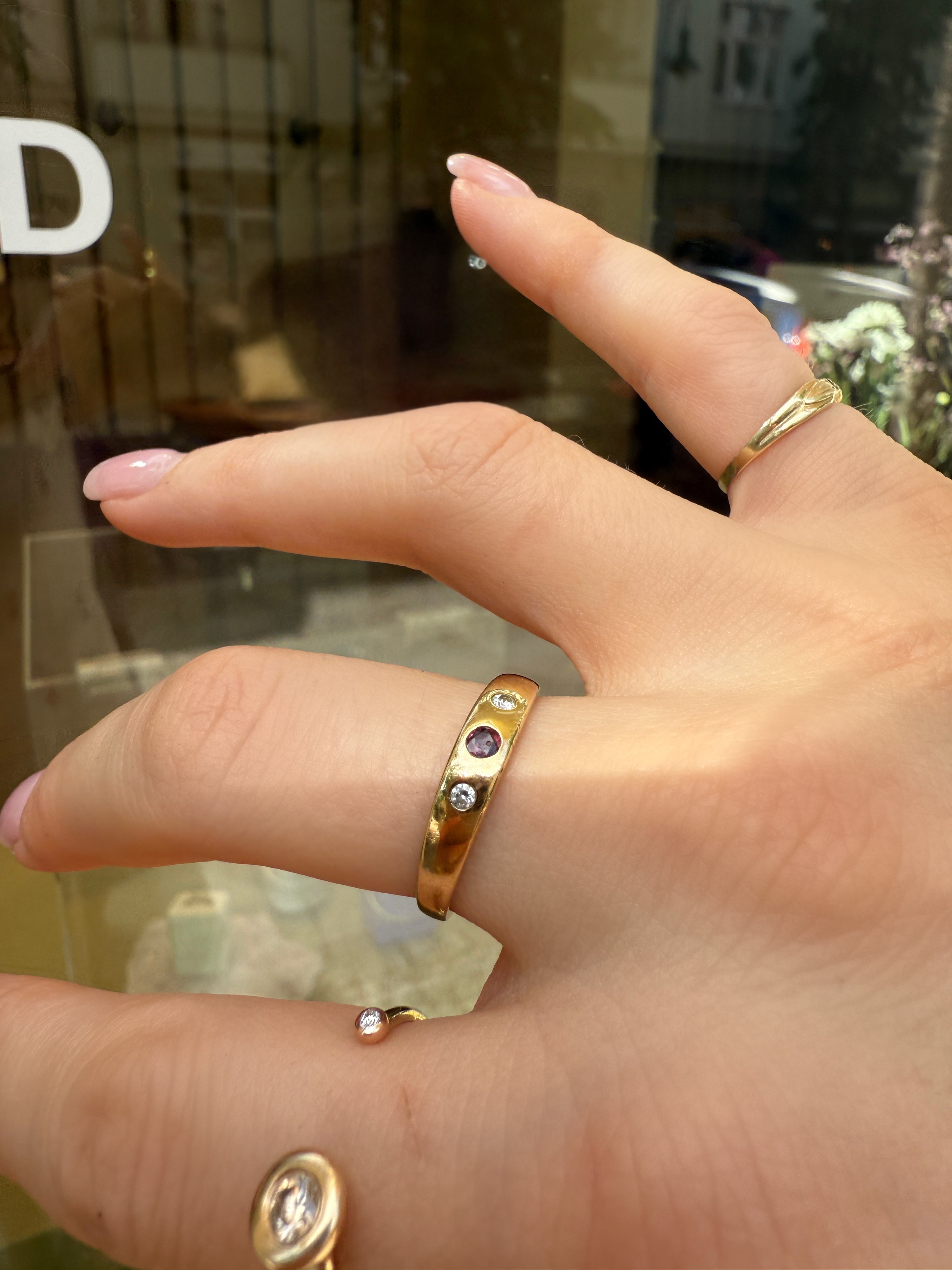 #1213 8k Ring mit Rubin & Zirkonia - RG 57