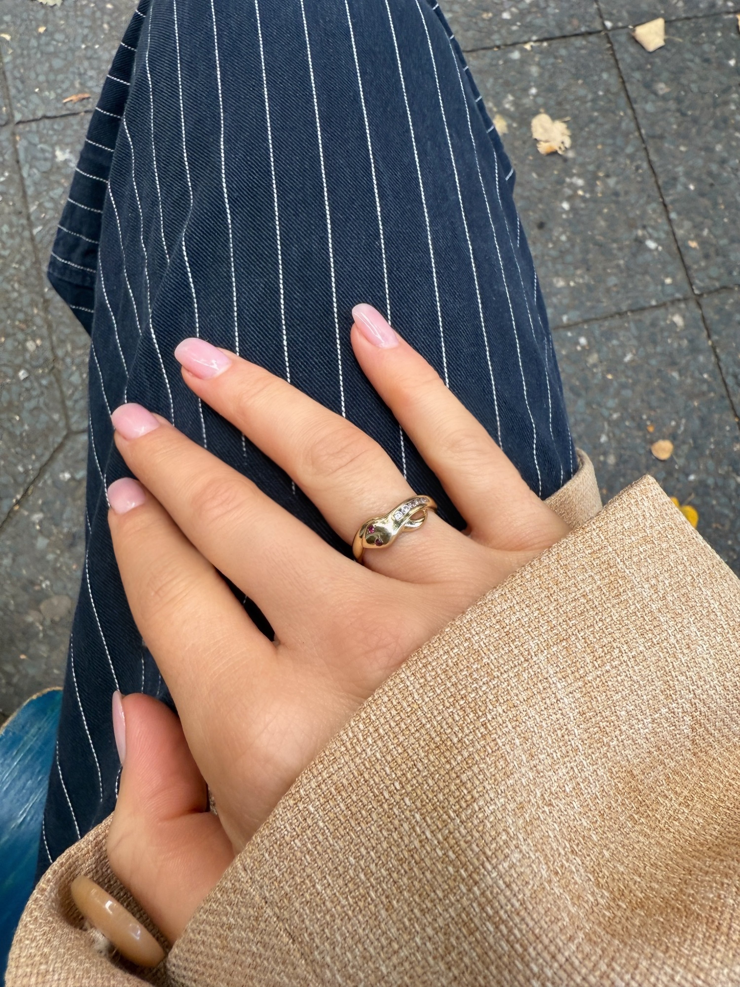 #167 8k Snake Ring mit Zirkonia & Rubinen - RG 54