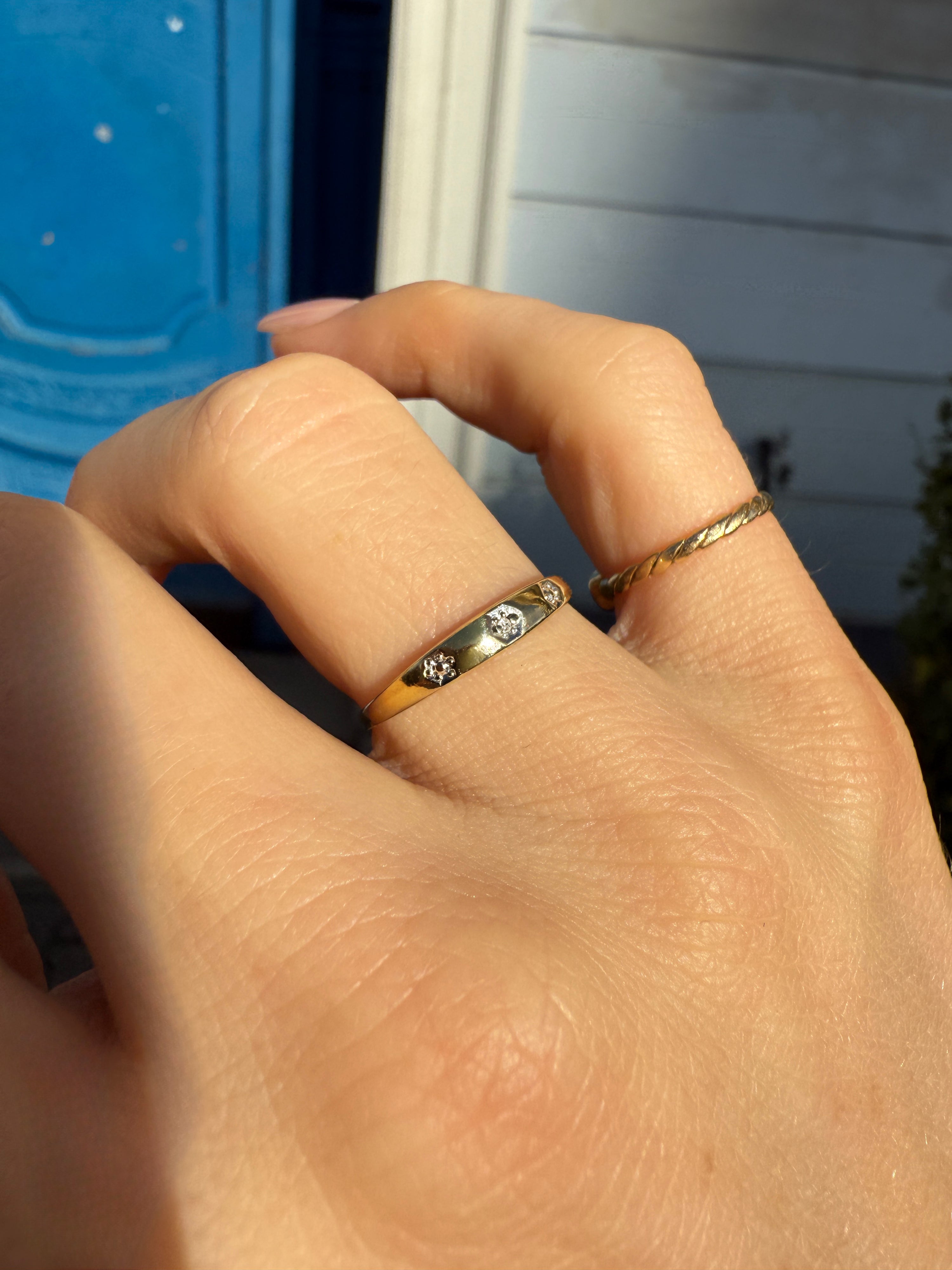 #251 8k Ring mit 3 Diamanten - RG 55