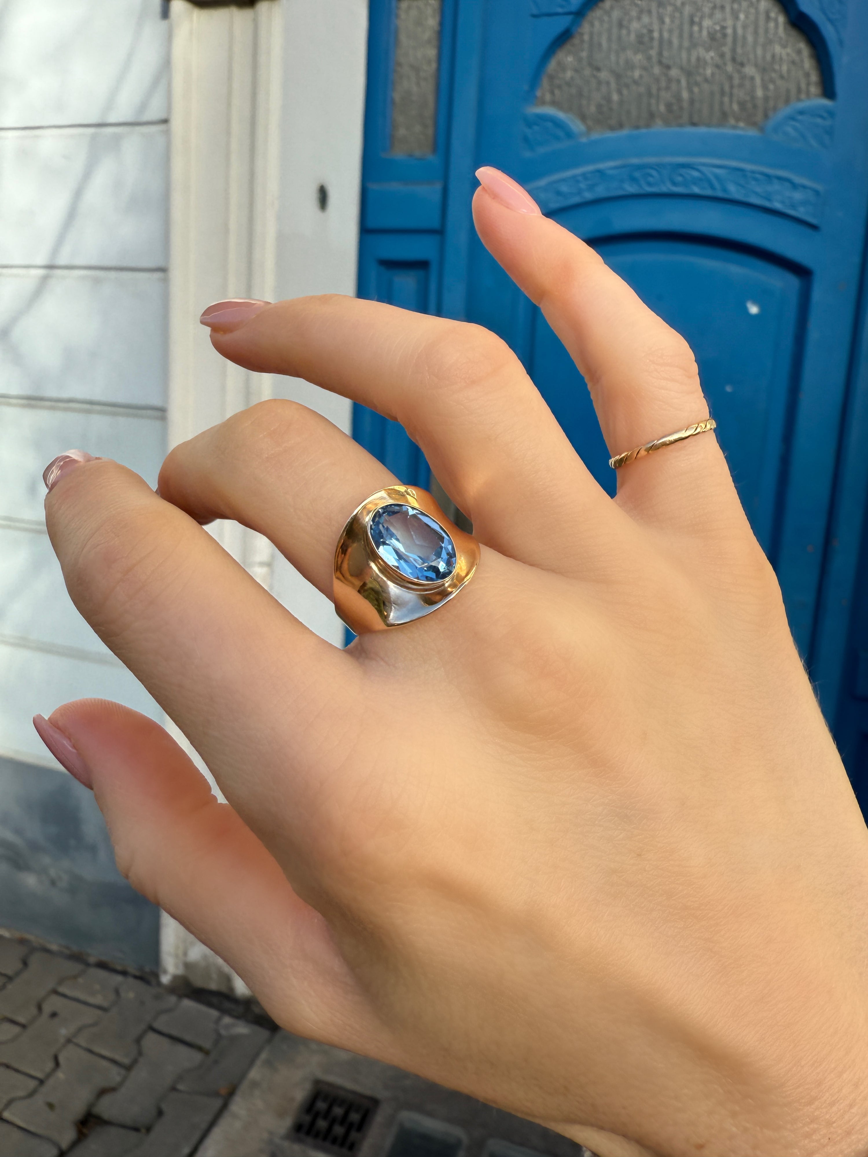 #234 8k Ring mit Aquamarin - RG 57