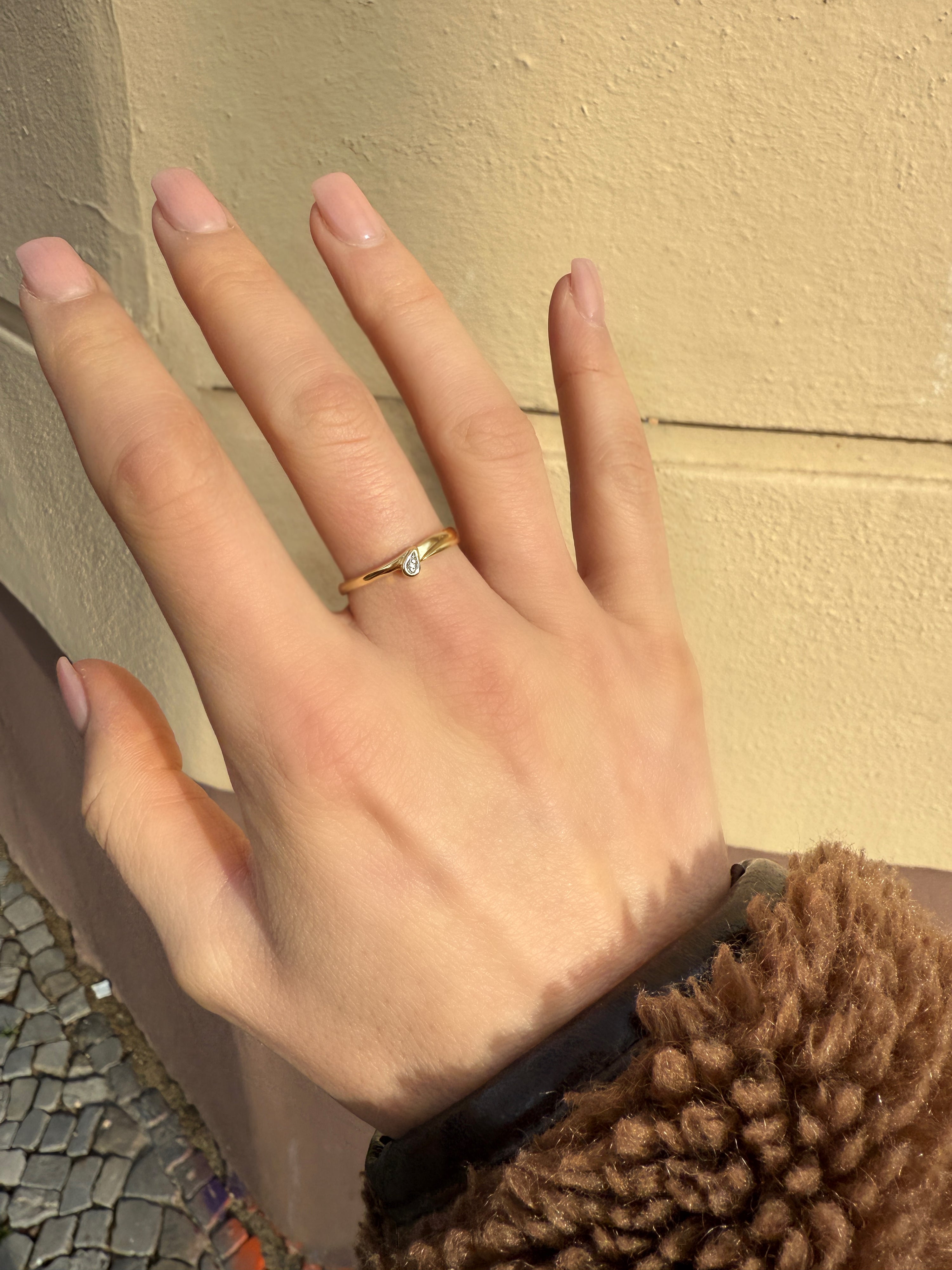 #176 8k Ring mit Diamant - RG 57