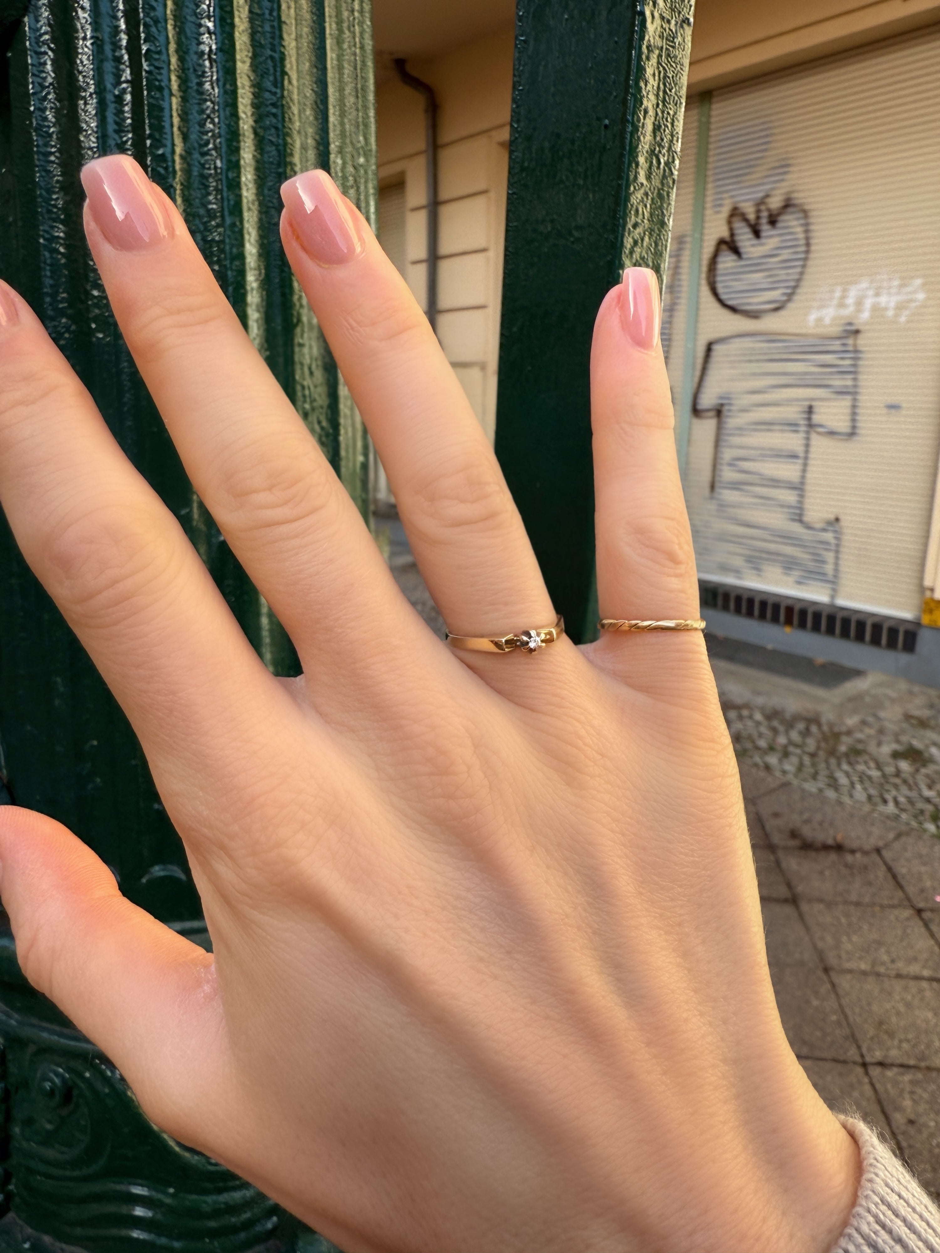 #255 8k Ring mit Diamant - RG 53