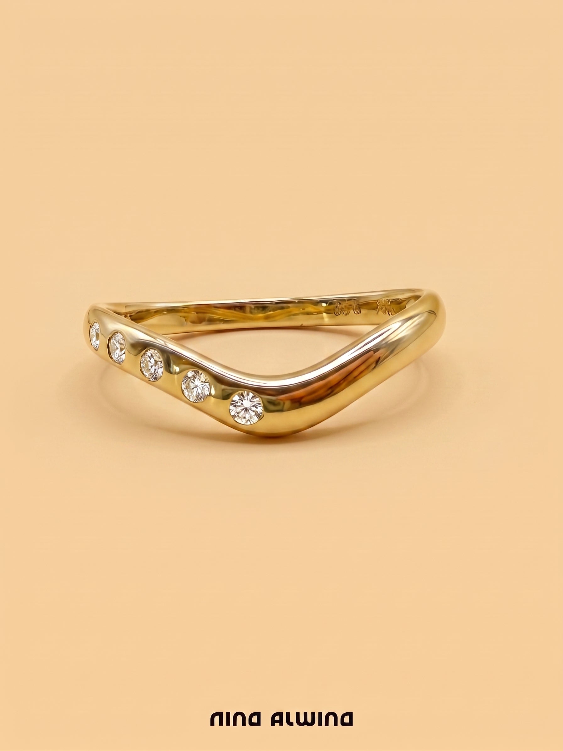 #1275 14k Ring mit Diamanten - RG 54