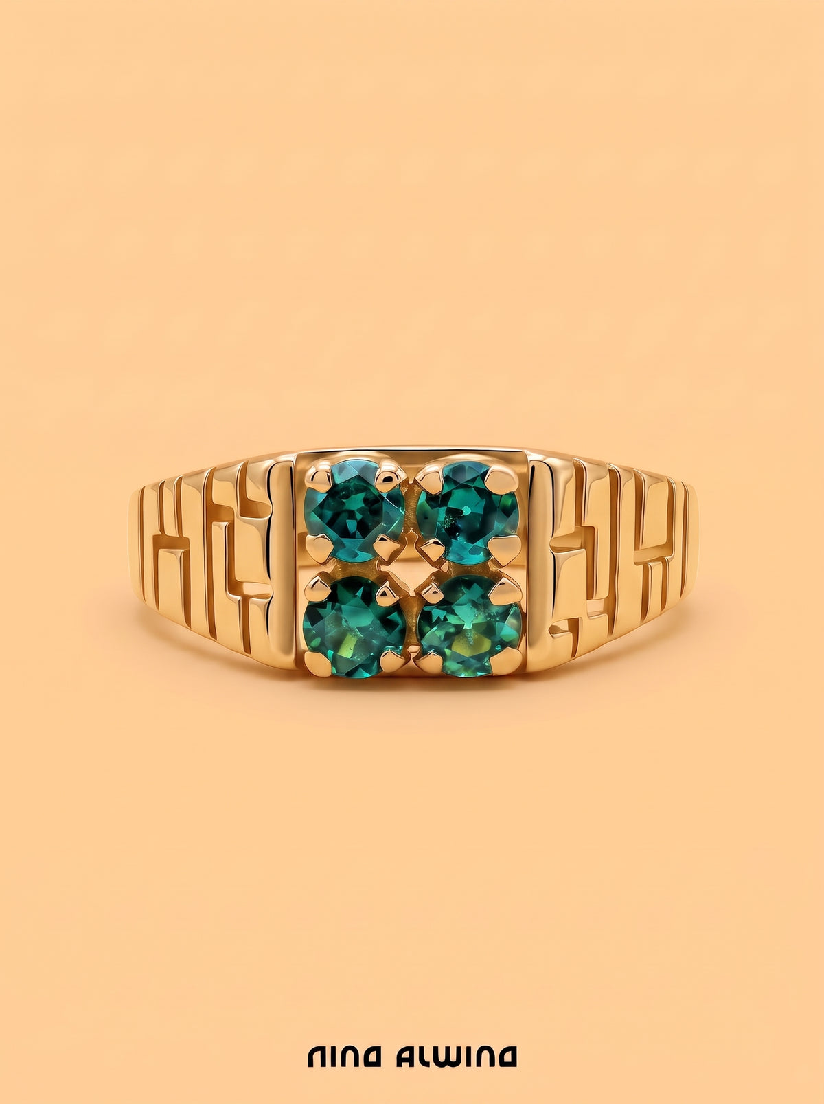 #1469 8k Ring with Peridot - Ring Size 57