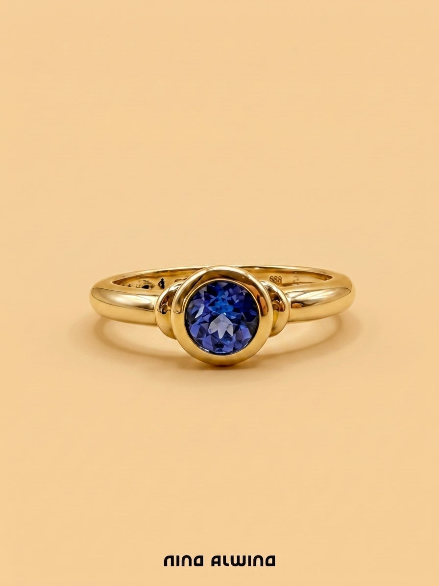 #1279 14k Ring mit Tansanit - RG 56