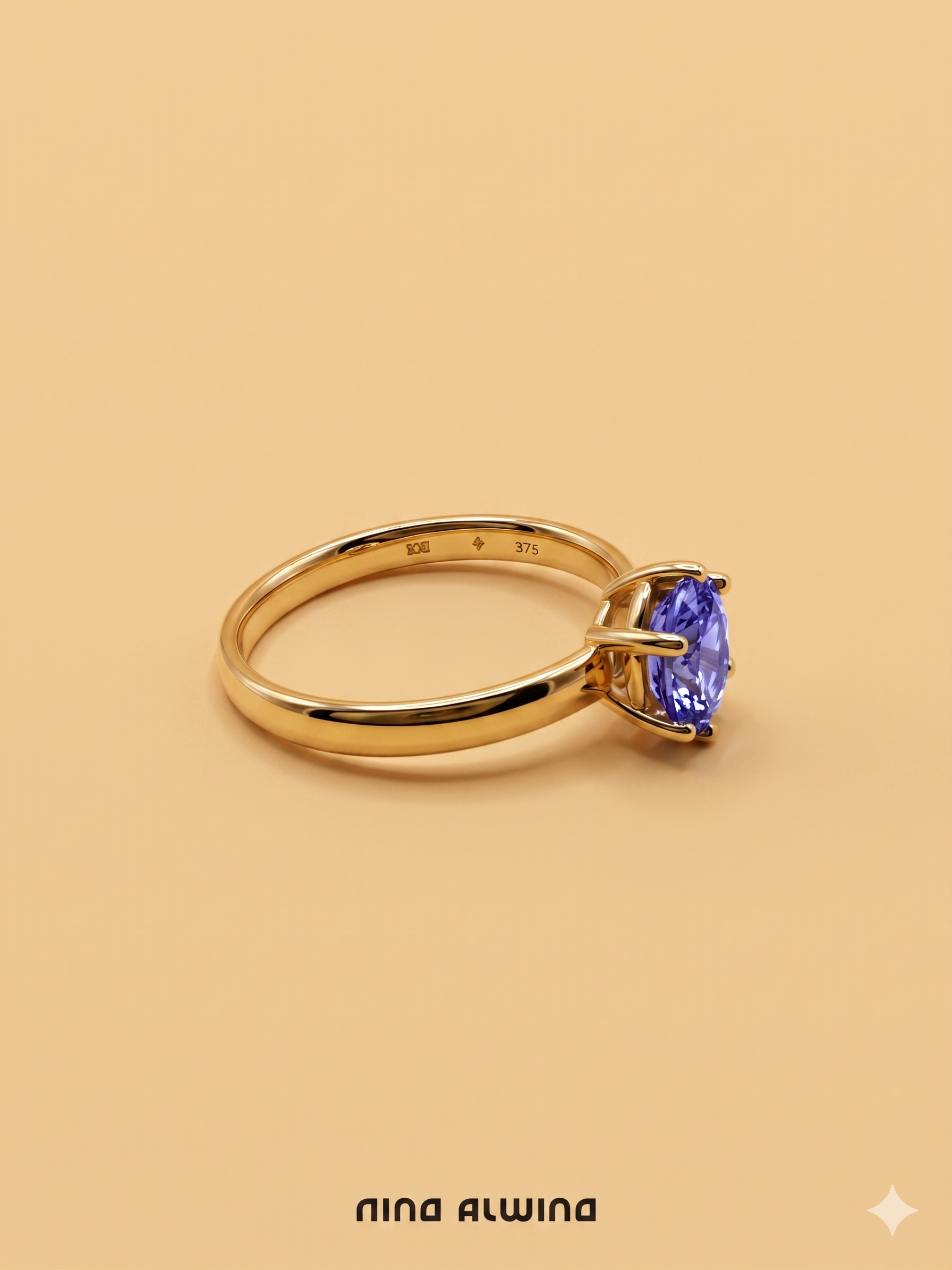 #933 Massiver 9k Ring mit Tansanit - RG 59.5