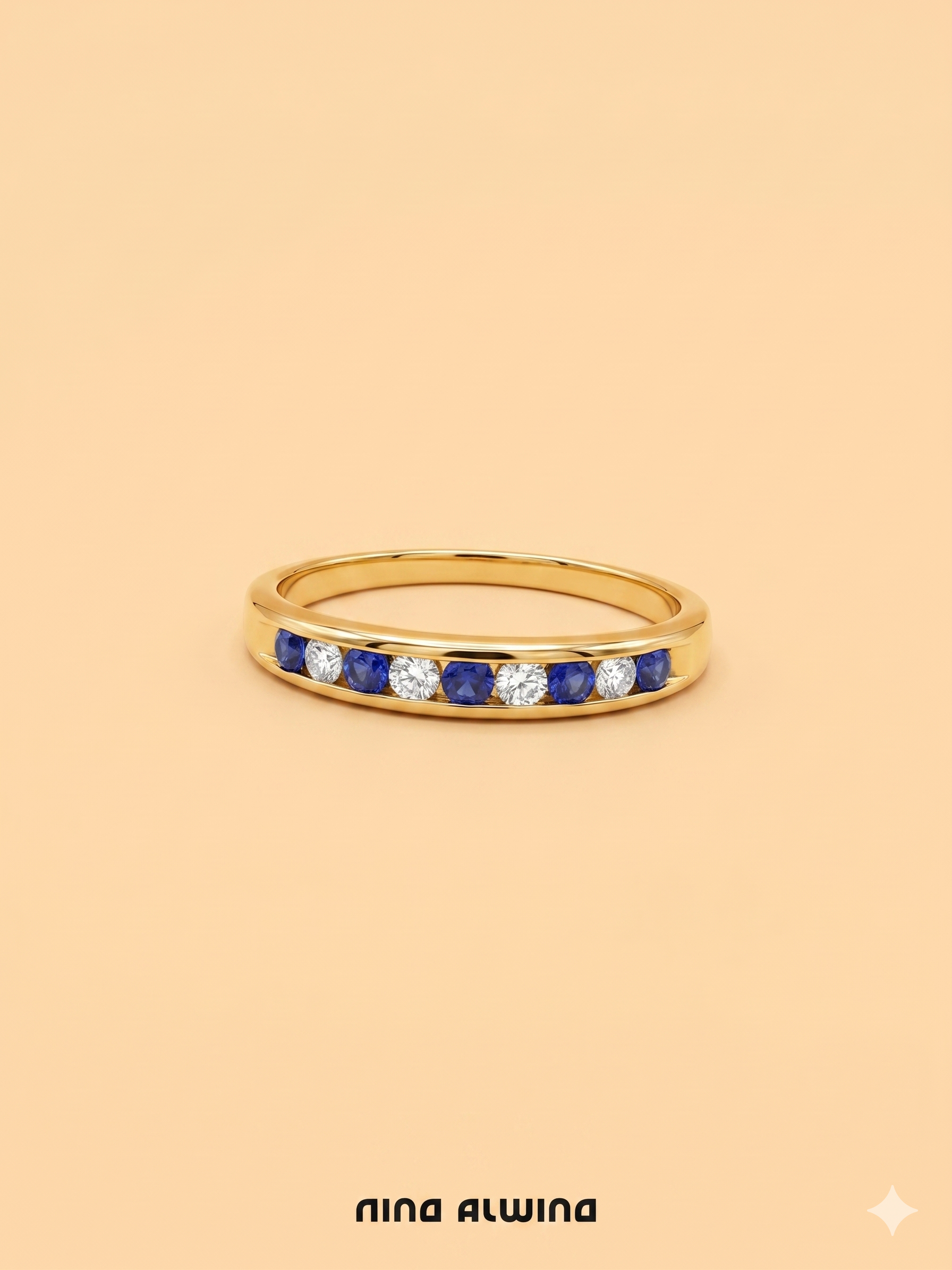 #1017 8k Ring mit Saphiren - RG 52.5