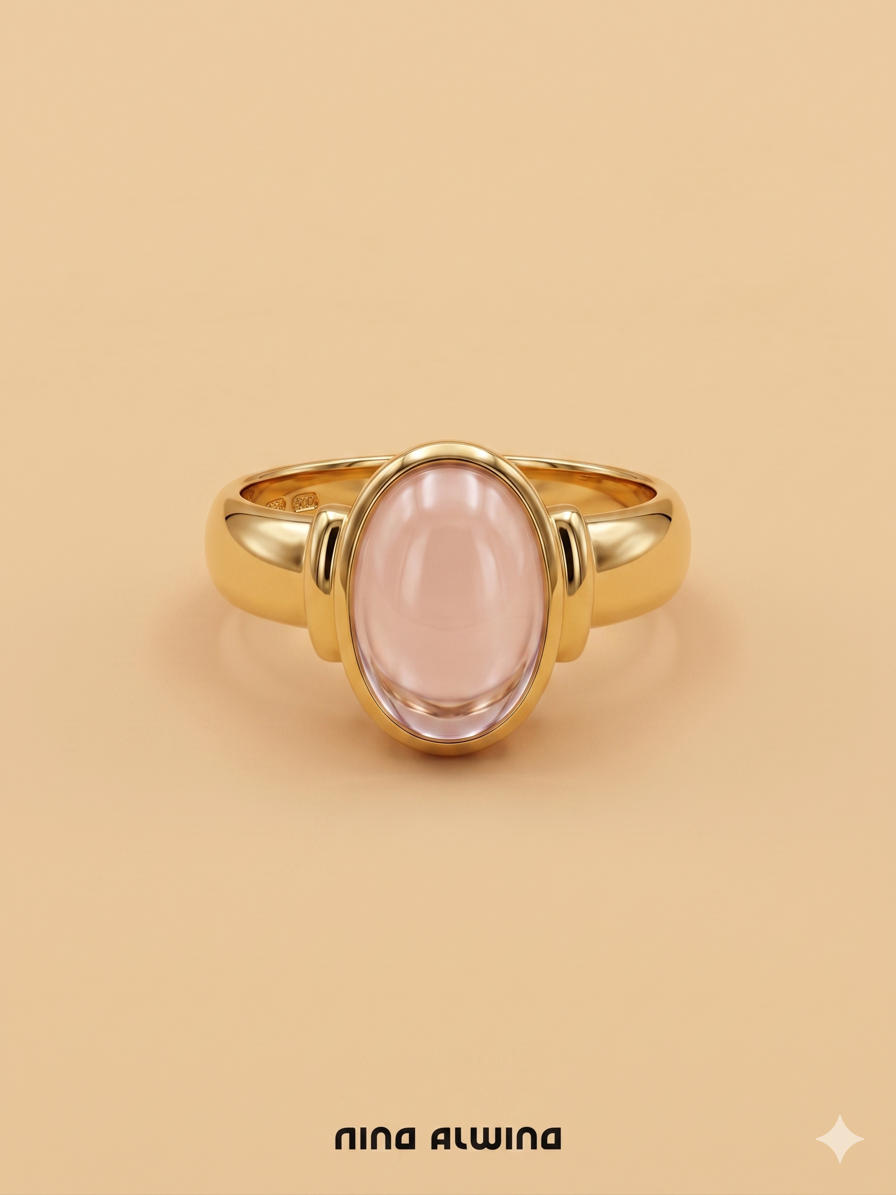 #963 Massiver 8k Ring mit Rosenquarz - RG 55