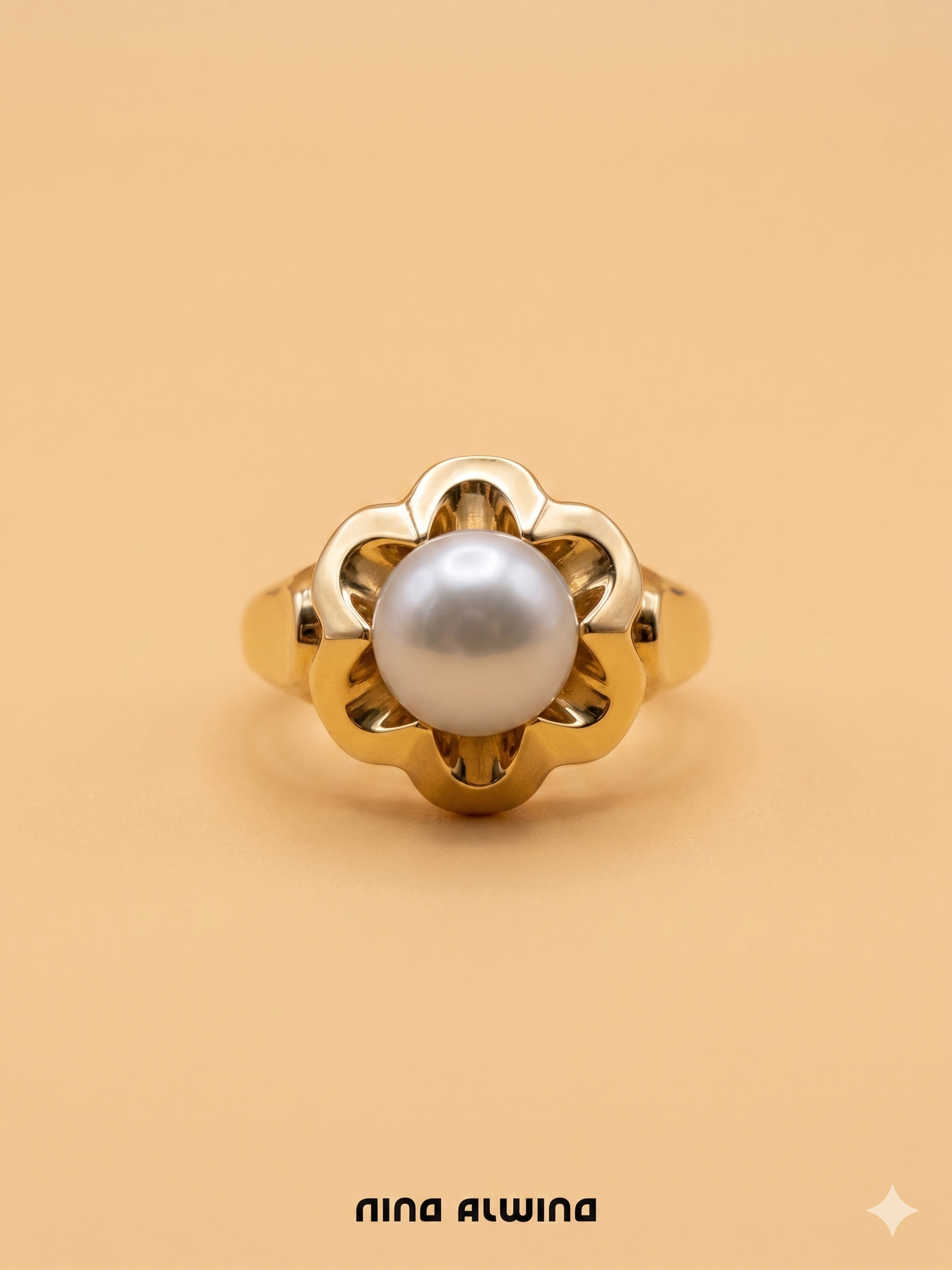 #1019 14k Ring mit Perle - RG 55