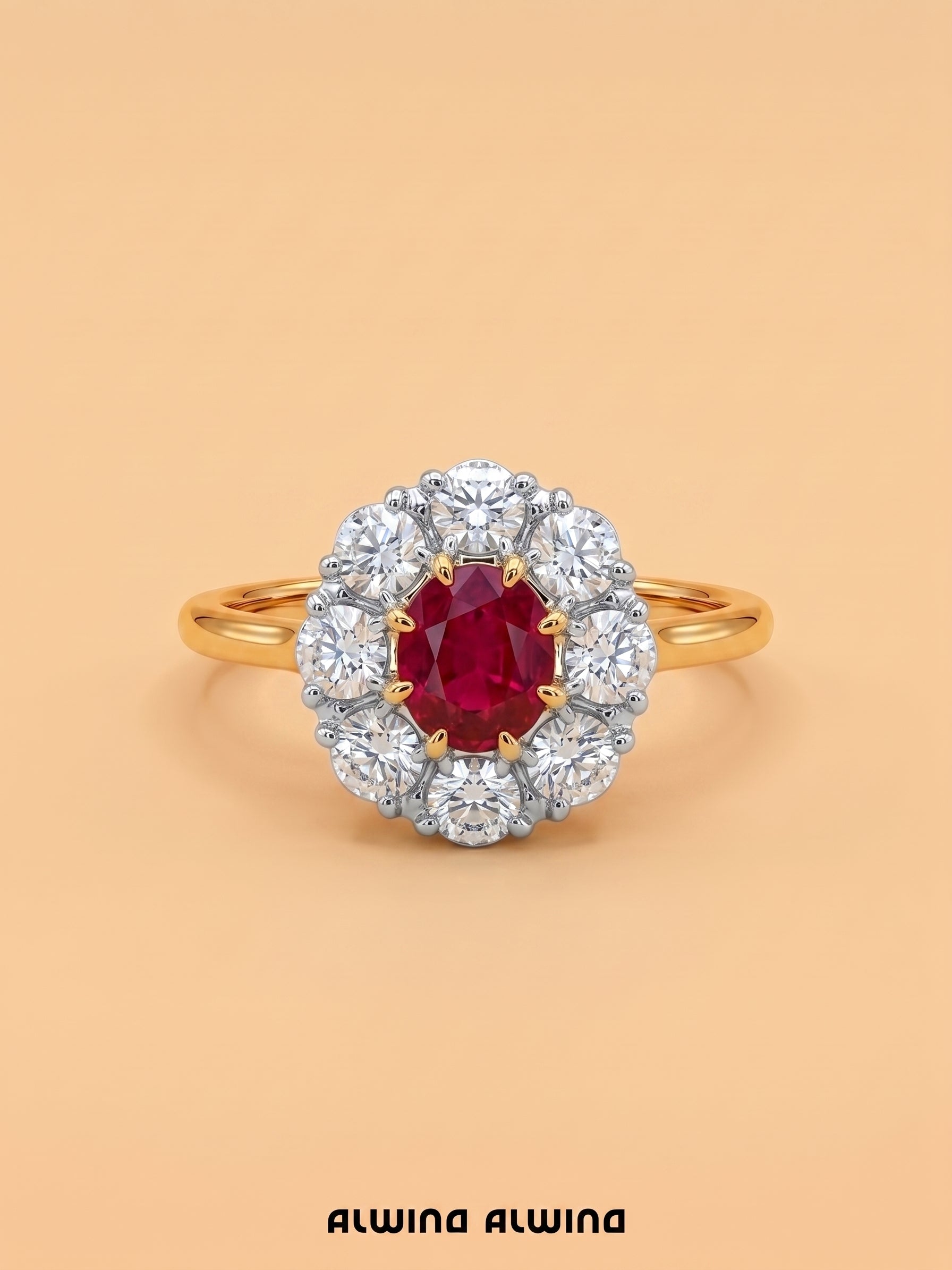 #1188 14k Ring with Pearls & Diamonds - Ring Size 58