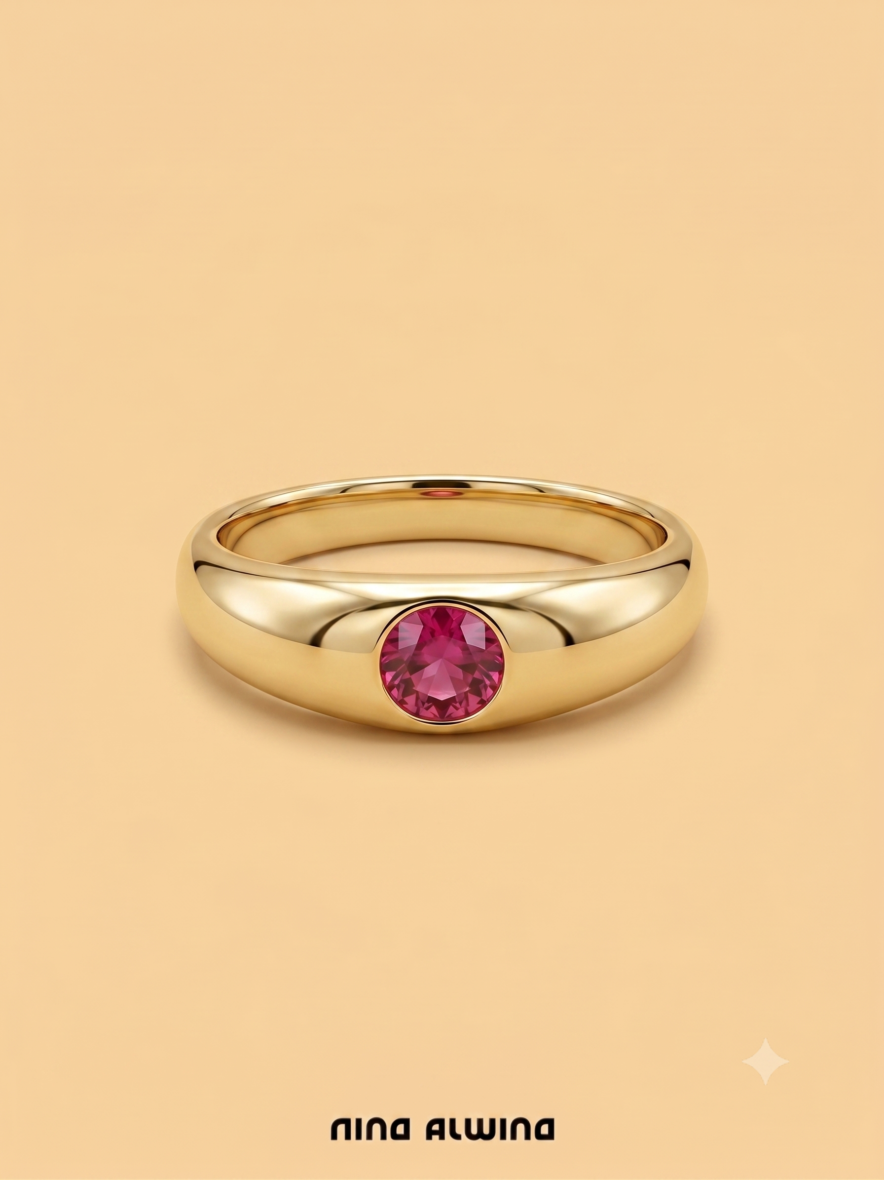 #1097 Massiver 8k Ring mit Rubin - RG 55