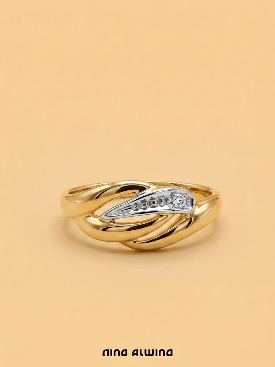 #1280 8k Ring mit Diamant - RG 56