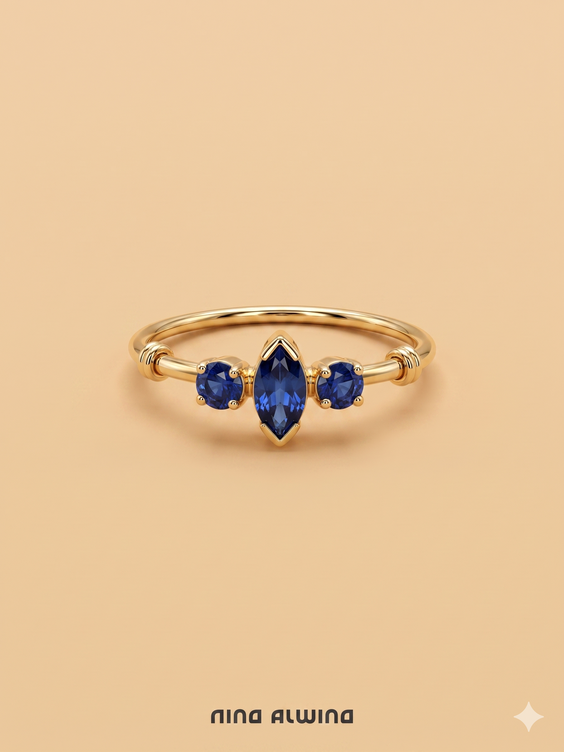 #936 8k Ring mit Saphiren - RG 51.5
