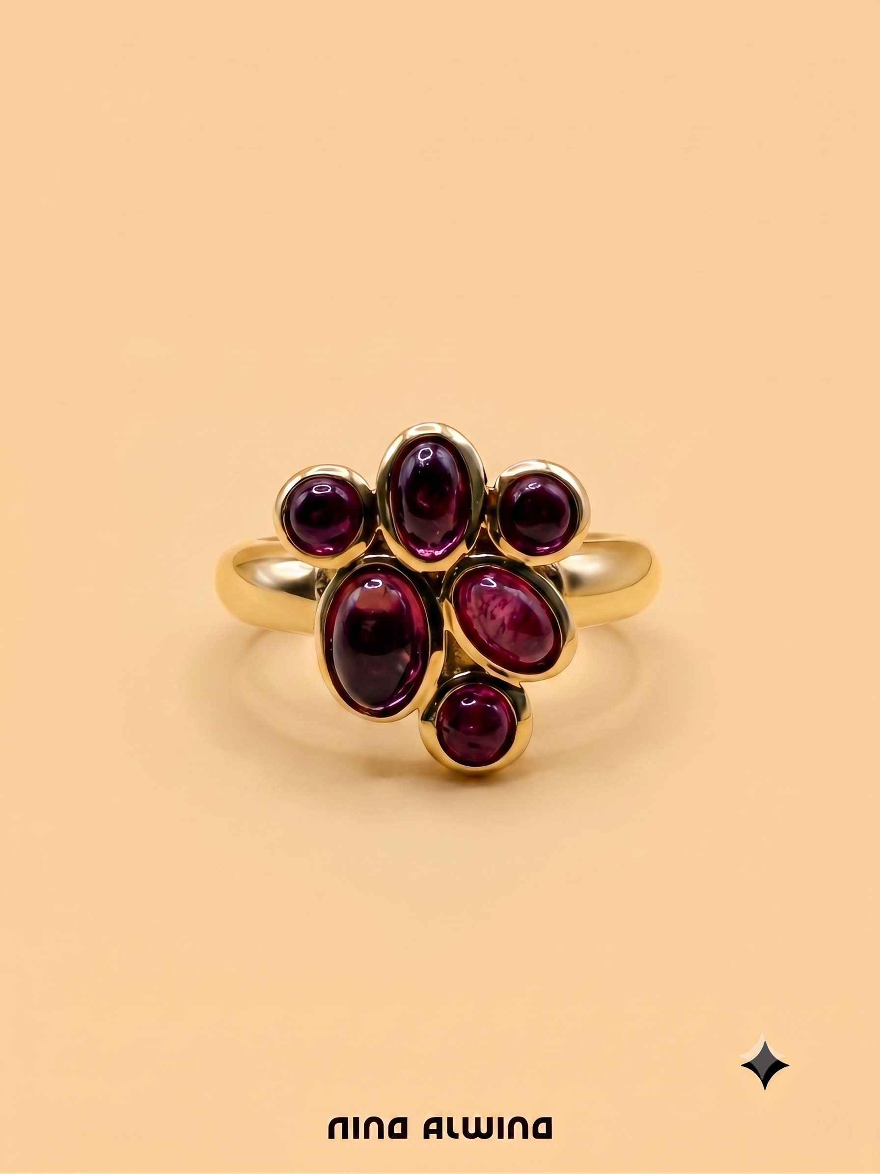 #1223 9k Ring mit Rubinen - RG 57