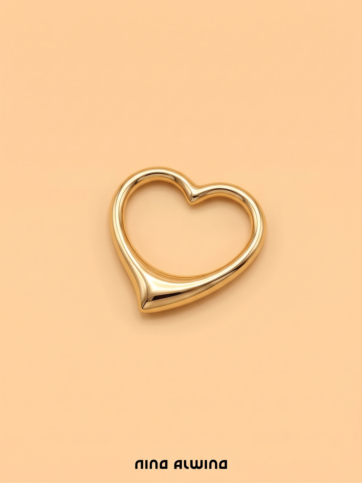 #1407 Solid 8k Heart Pendant - 2cm