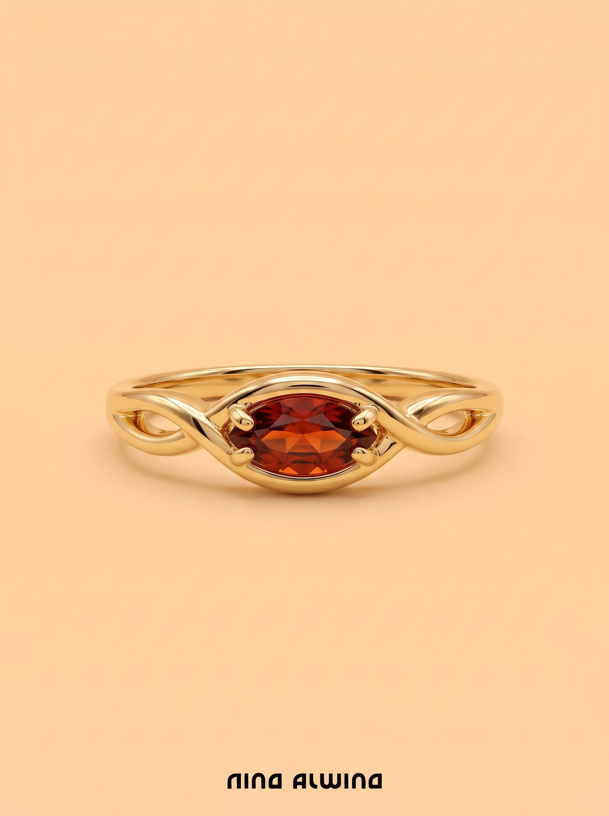 #1471 8k Ring with Garnet - Ring Size 49