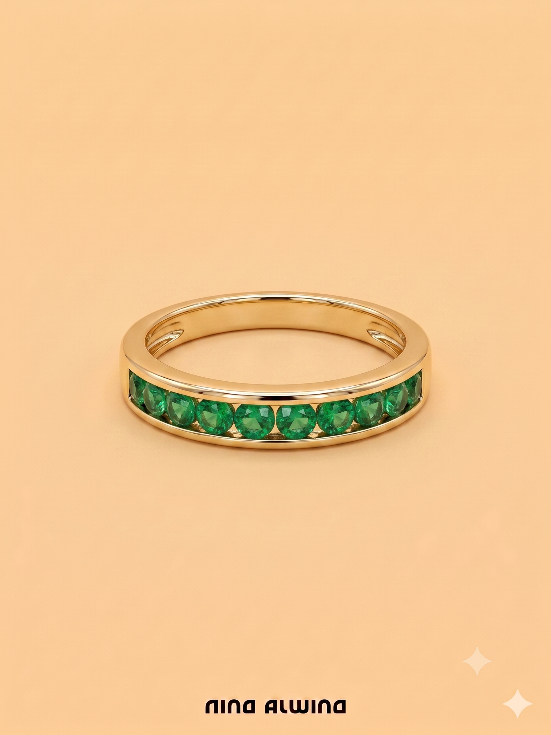 #1206 8k Ring mit Smaragden - RG 54
