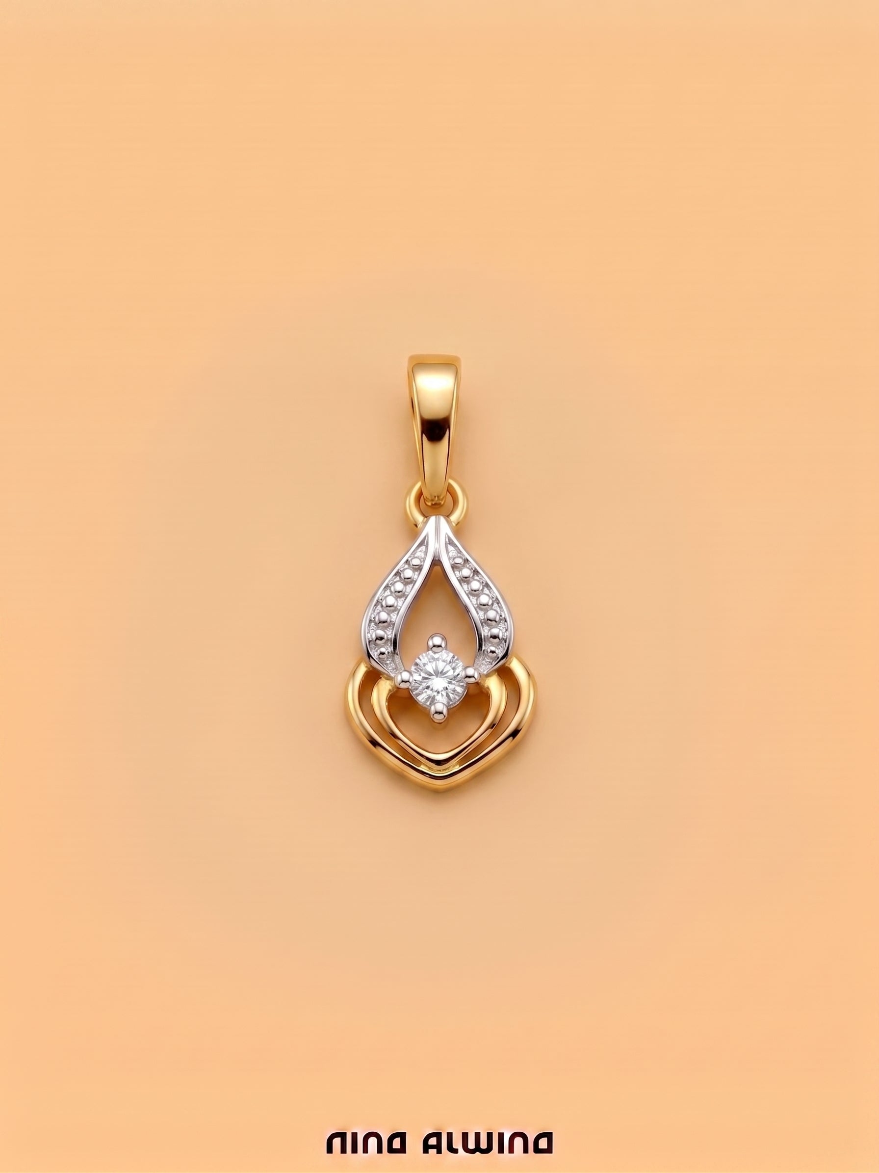 #1290 8k Anhänger mit Diamant - 2cm