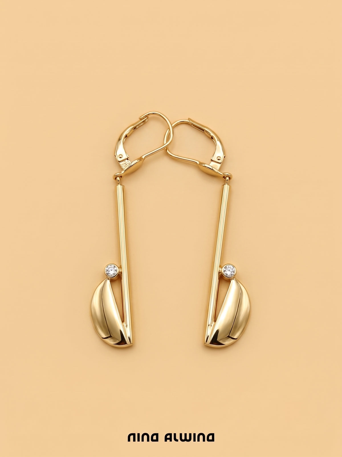 #1317 8k Ohrringe mit Zirkonia - 4.5cm