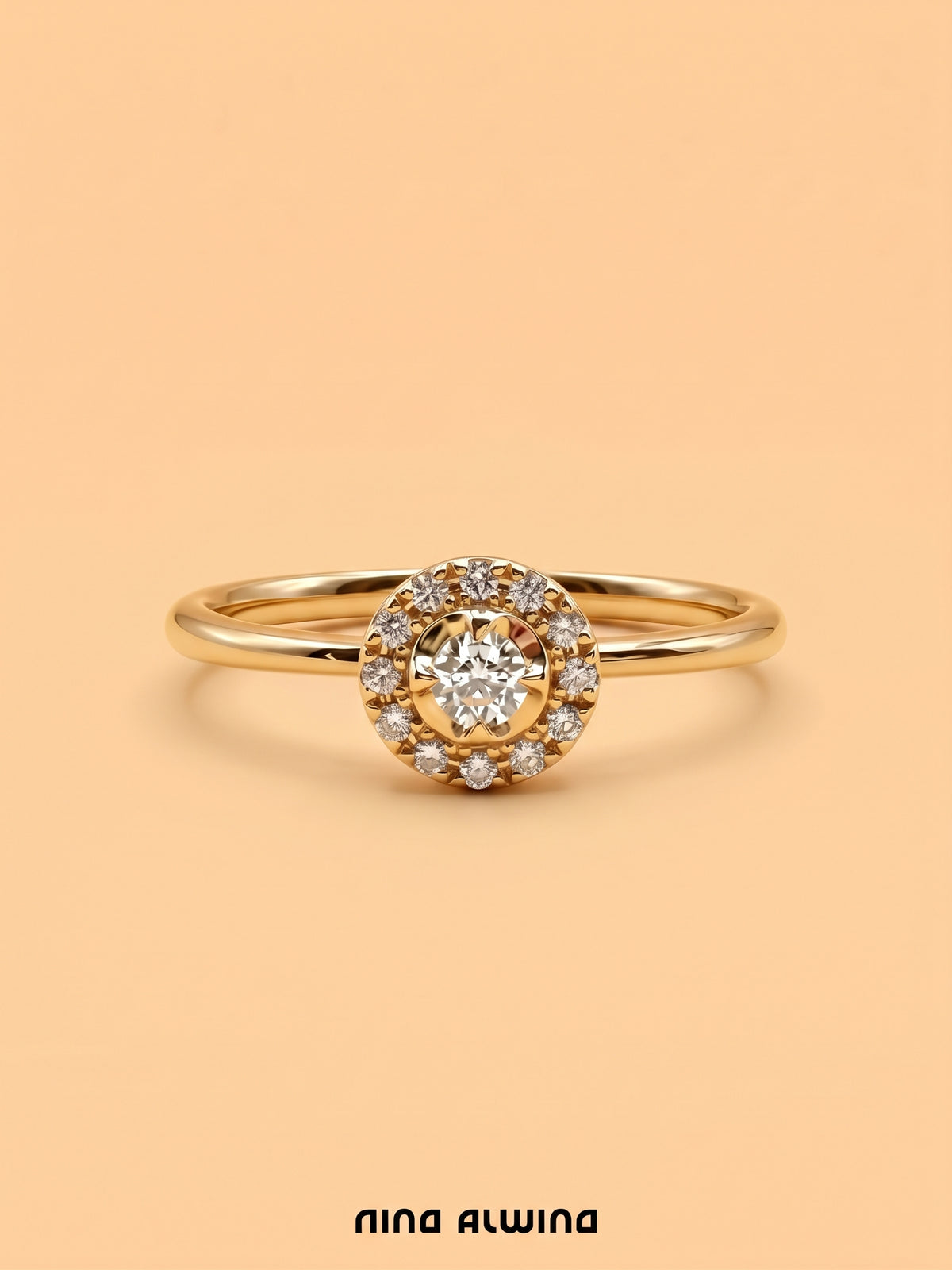 #1420 18k Ring mit 13 Diamanten - RG 53