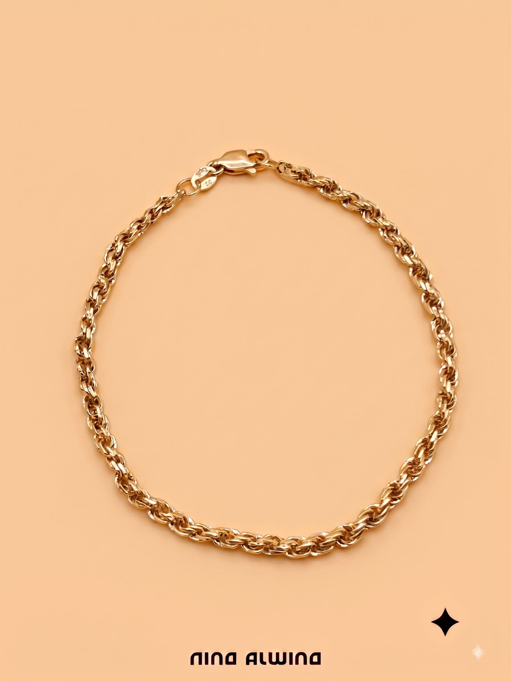 #1268 14k Kordelarmband - 20cm