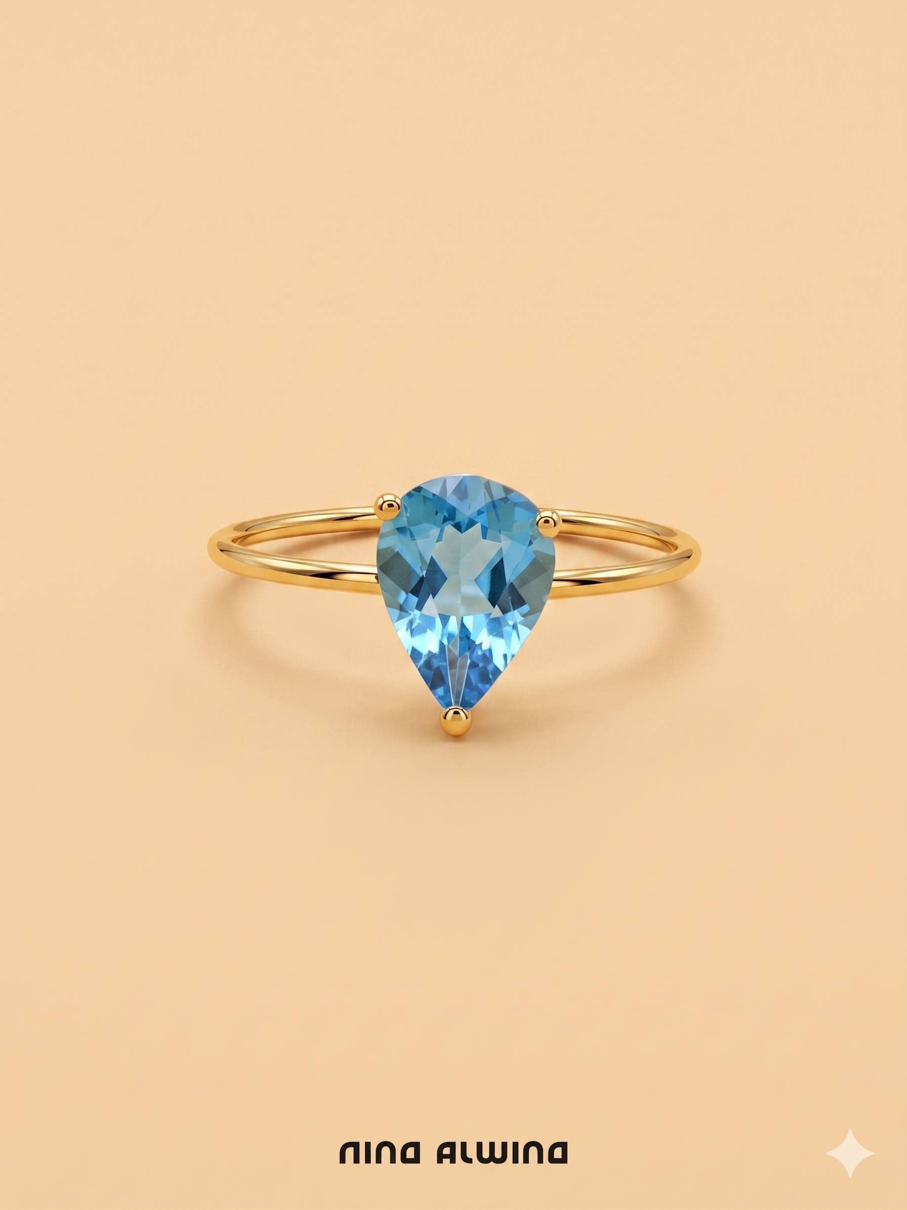 #931 14k Ring mit blauem Topas - RG 55