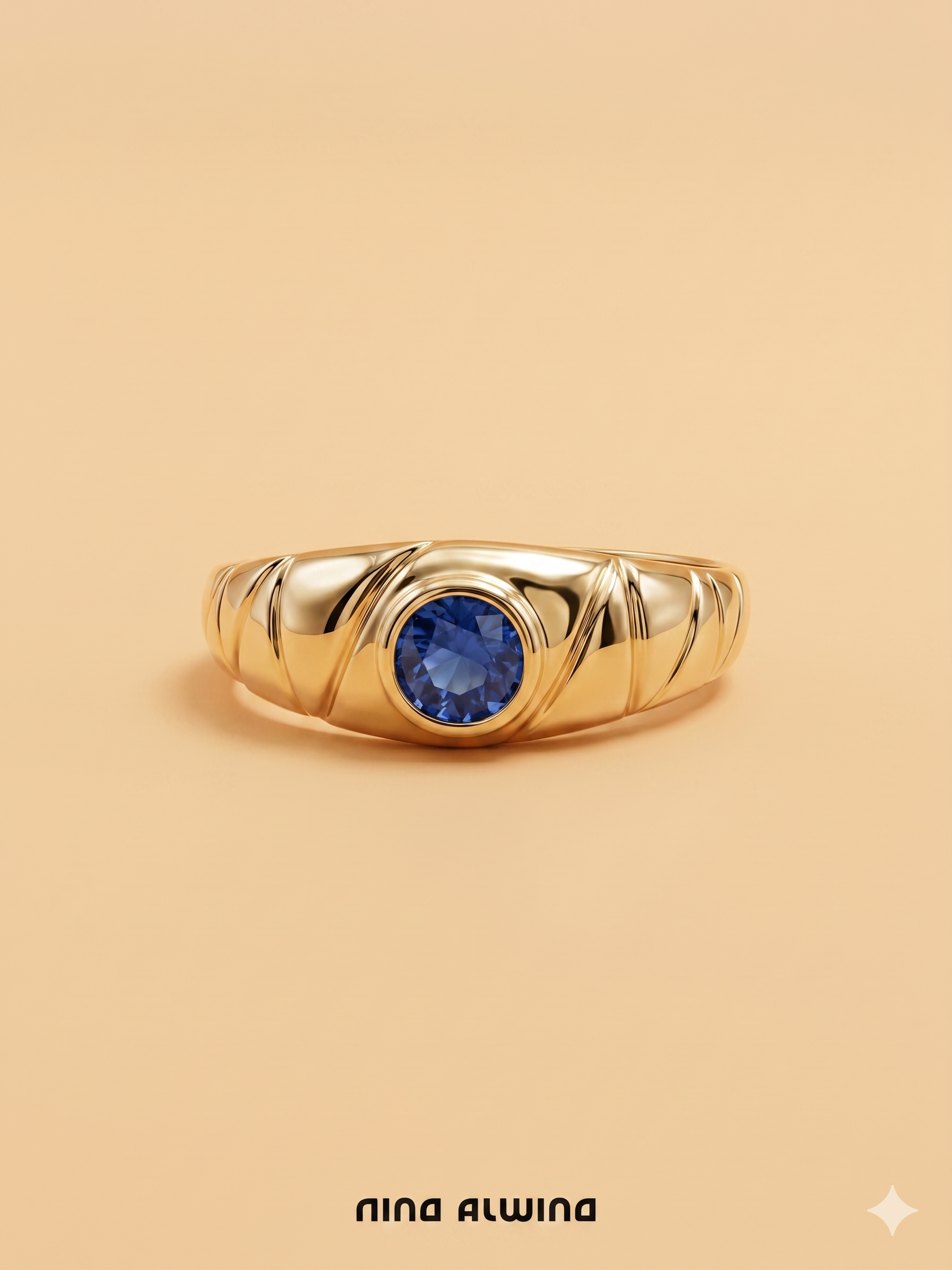#563 8k Ring mit Saphir - RG 56