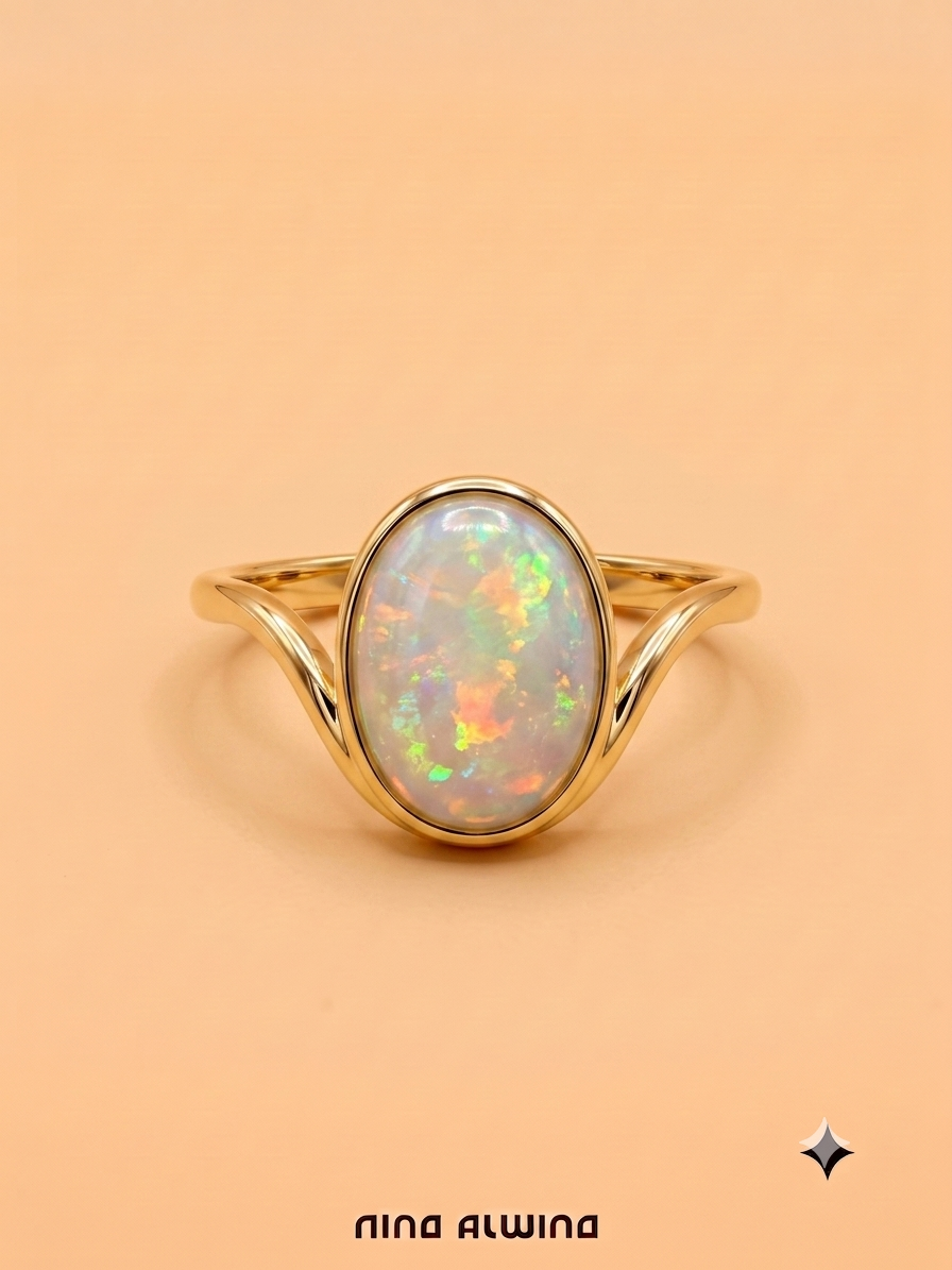 #1185 8k Ring mit Opal - RG 56