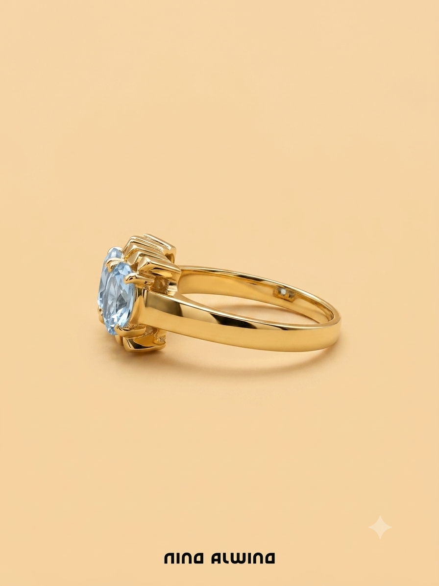 #1059 14k Ring mit Spinellen - RG 56