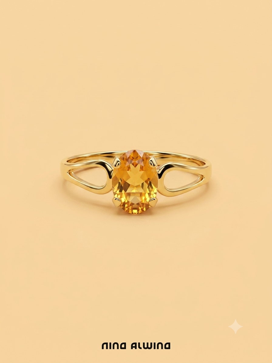 #1060 8k Ring mit Citrin - RG 55